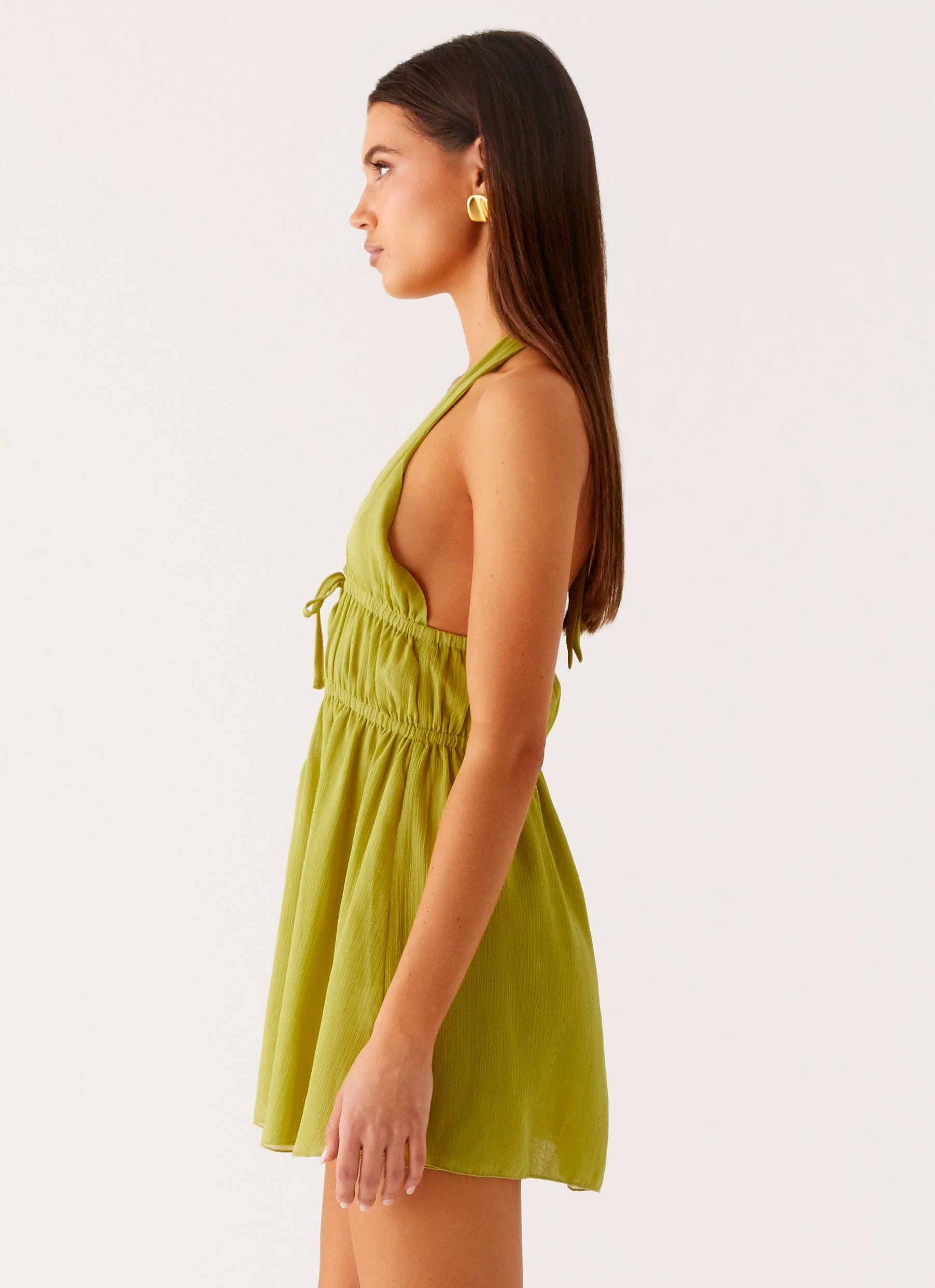 Dione Halter Mini Dress - Citrus - Image 3