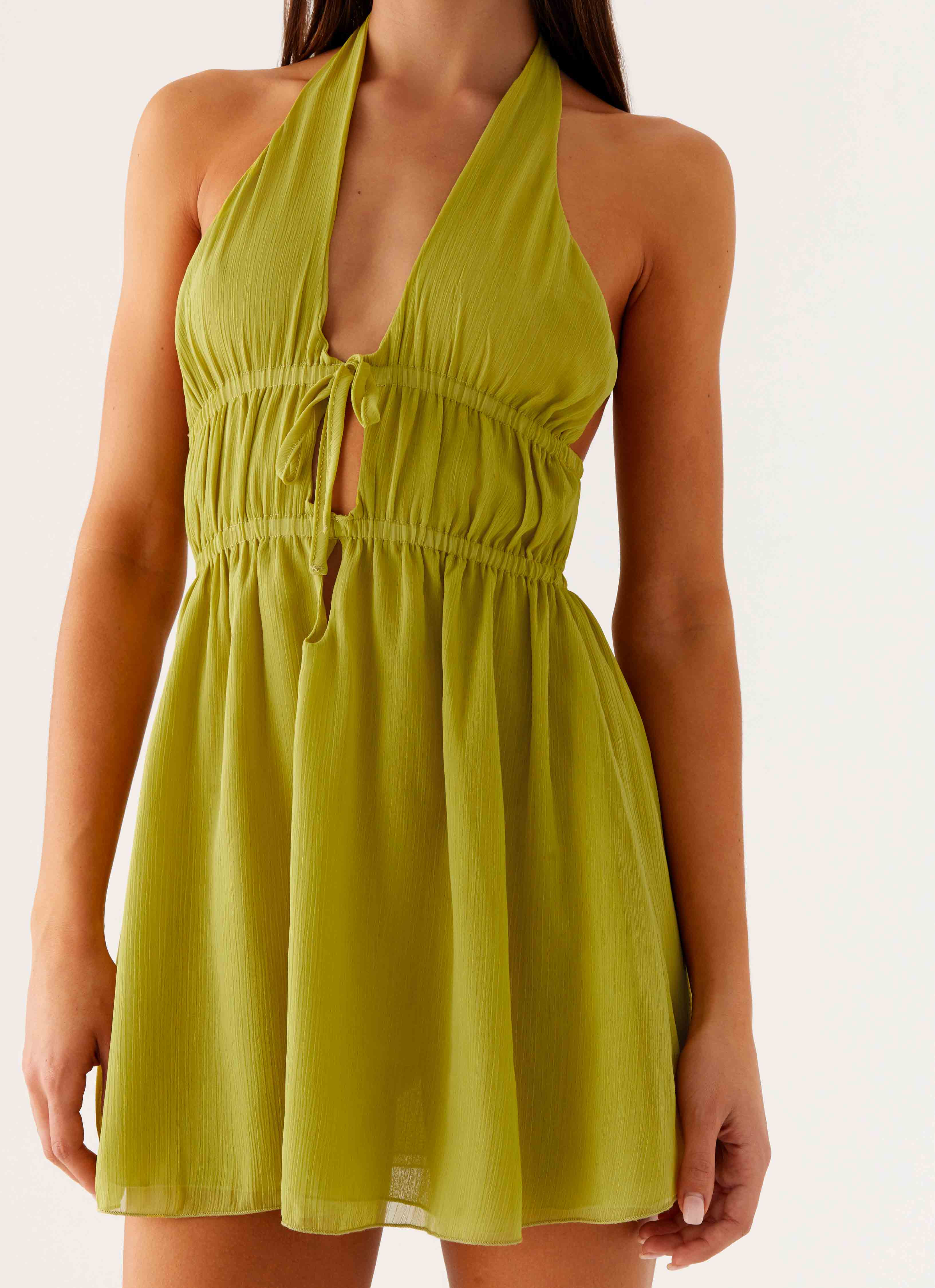 Dione Halter Mini Dress - Citrus - Image 6