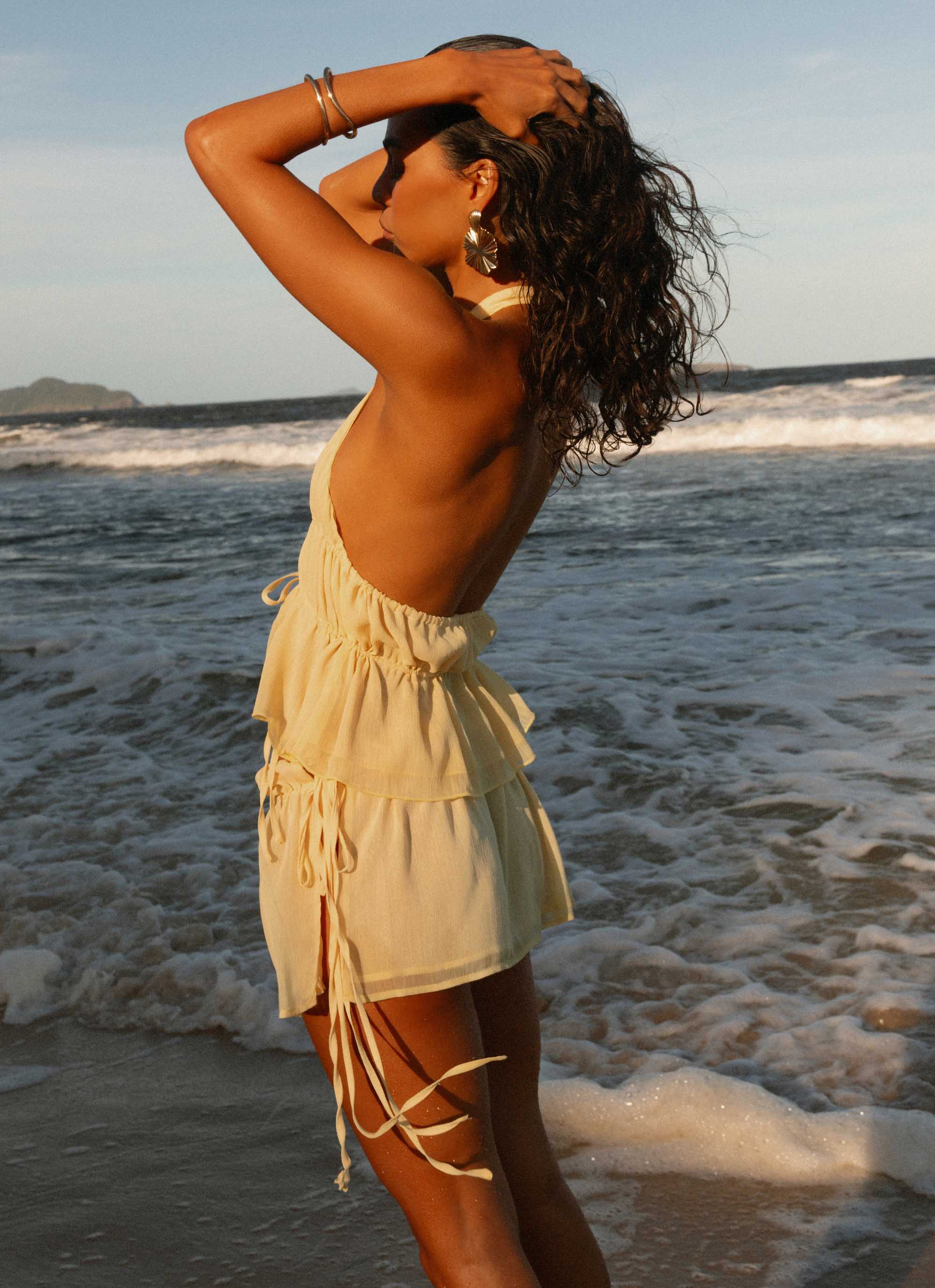 Dione Halter Top - Pastel Yellow - Image 7
