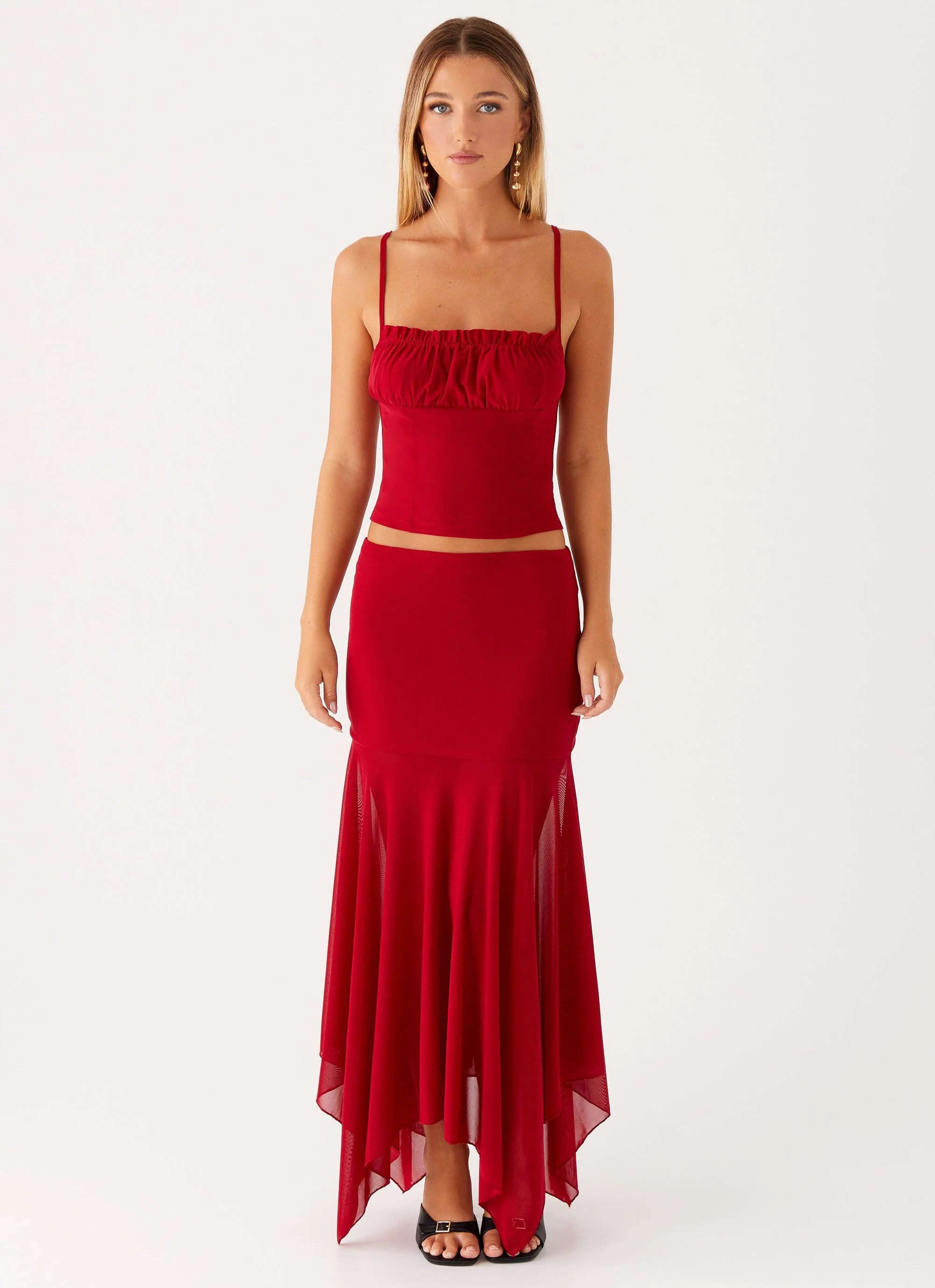 Dionne Maxi Skirt - Red - Image 4