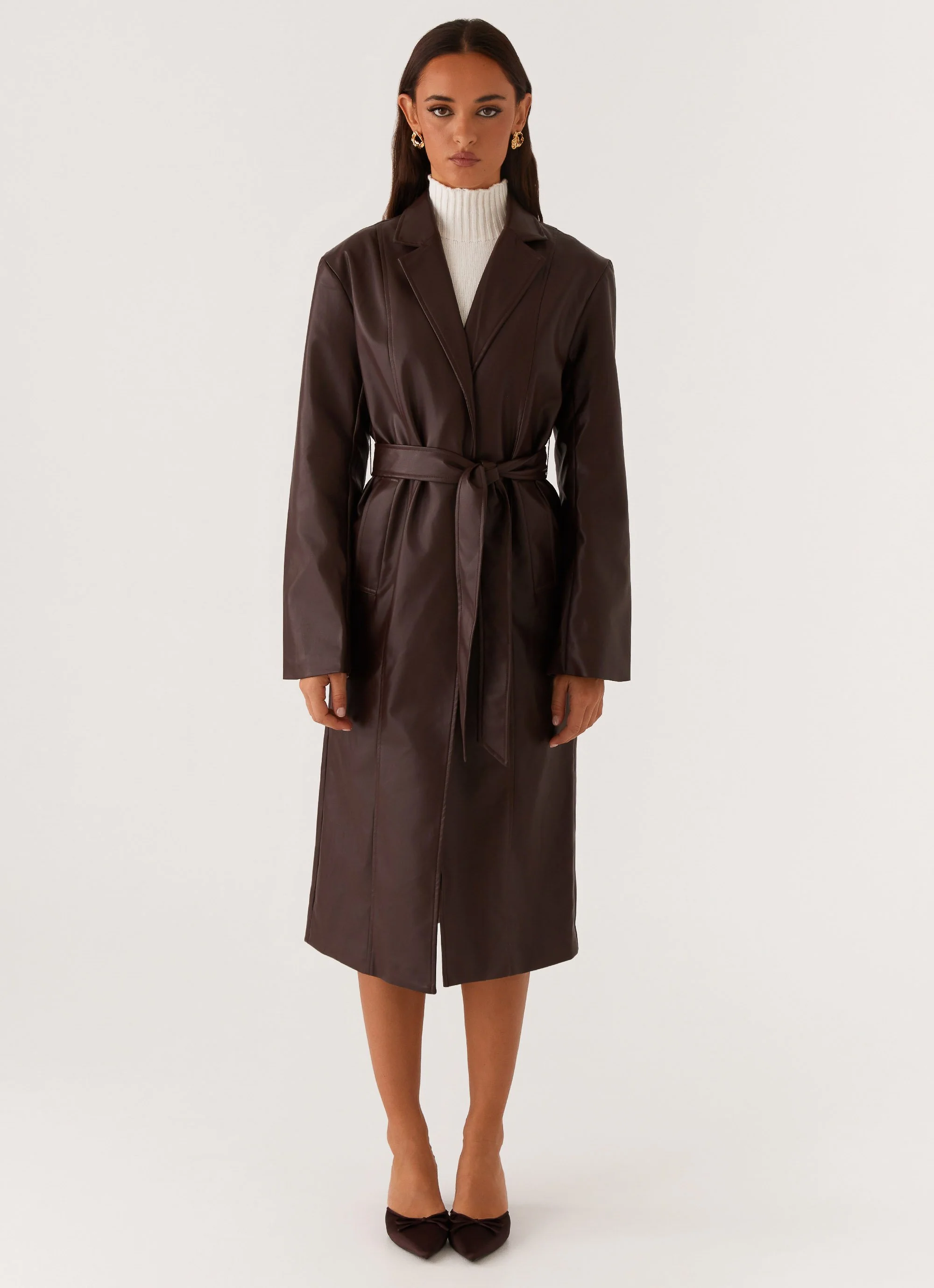 Dixie Trench Coat - Chocolate - Image 3