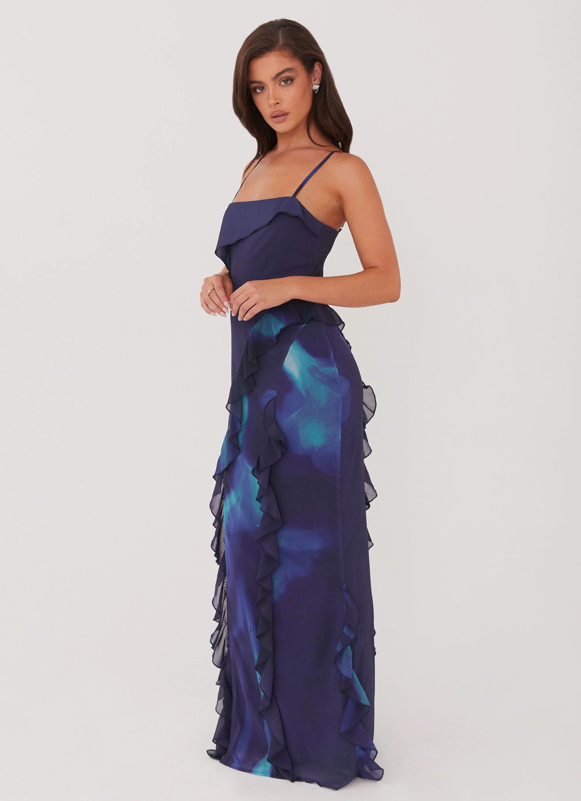 Do No Wrong Ruffle Maxi Dress - Cyber Rose - Image 3