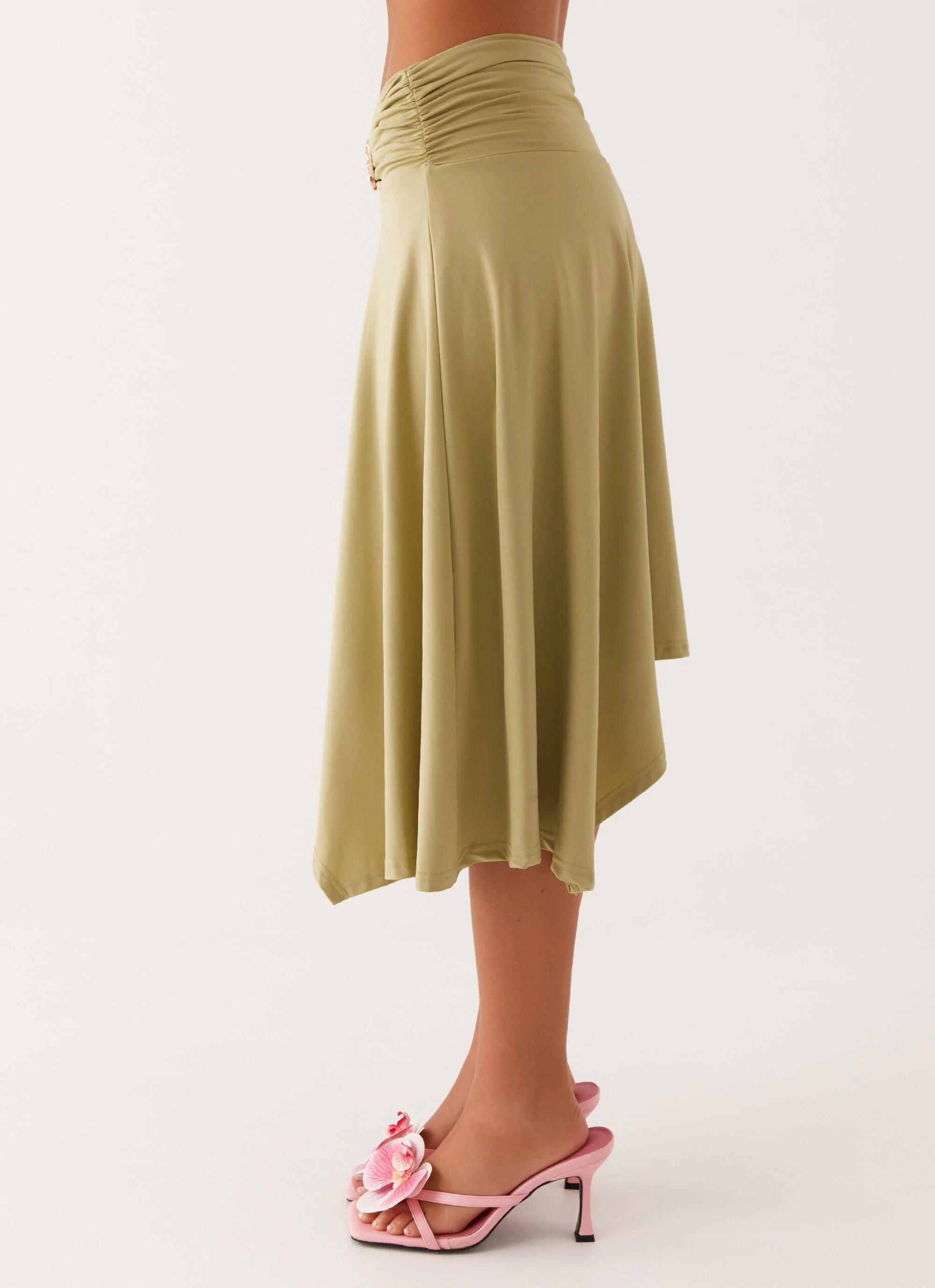 Dolly Midi Skirt - Green - Image 4
