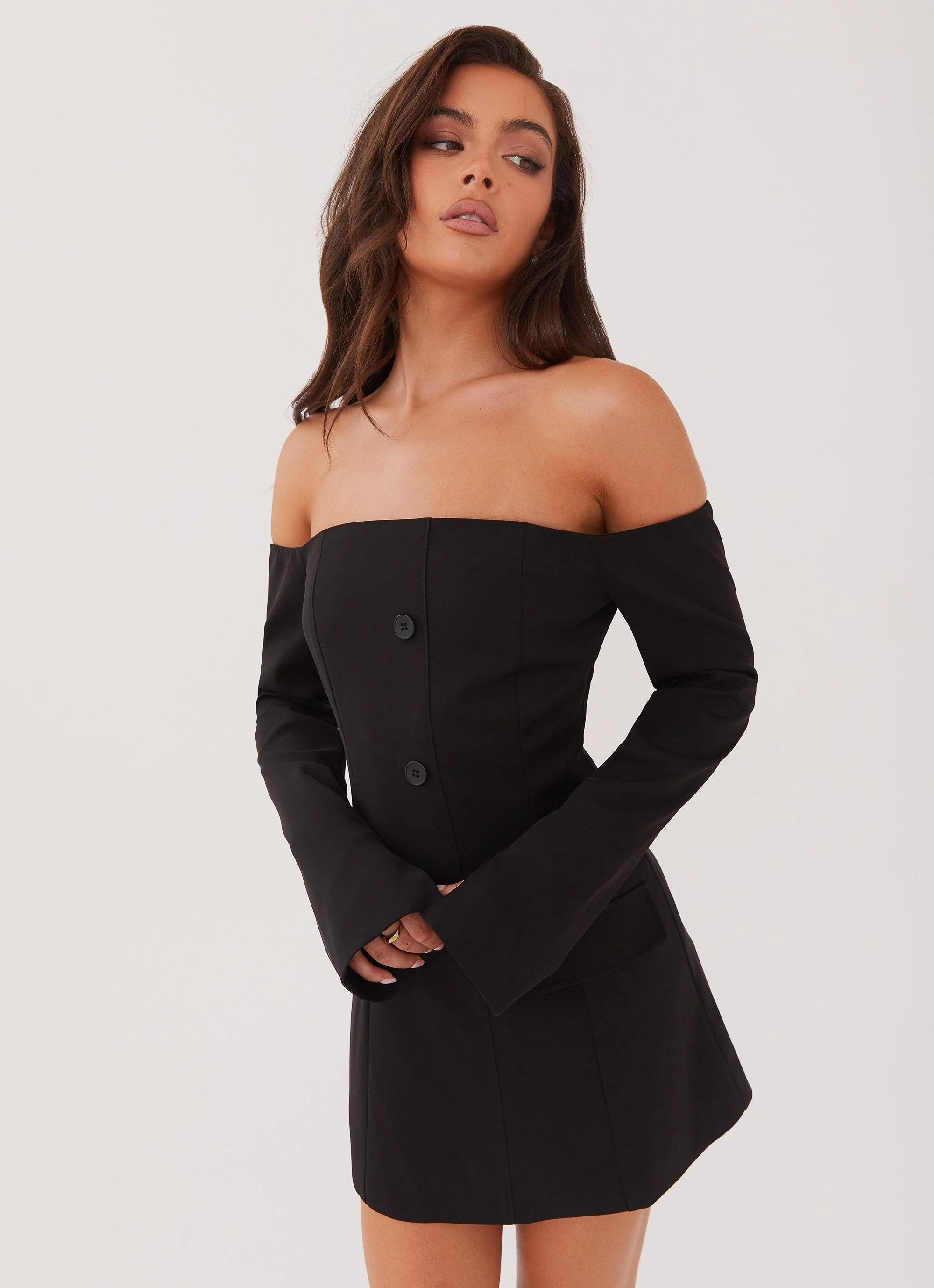 Dominique Blazer Mini Dress - Black - Image 5