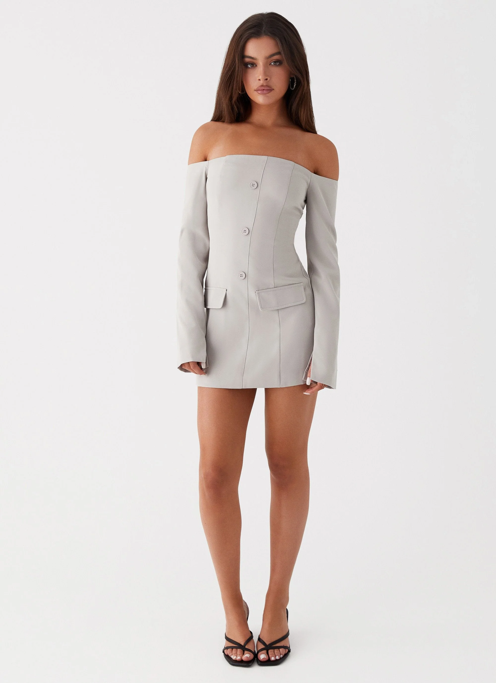 Dominique Blazer Mini Dress - Grey - Image 2