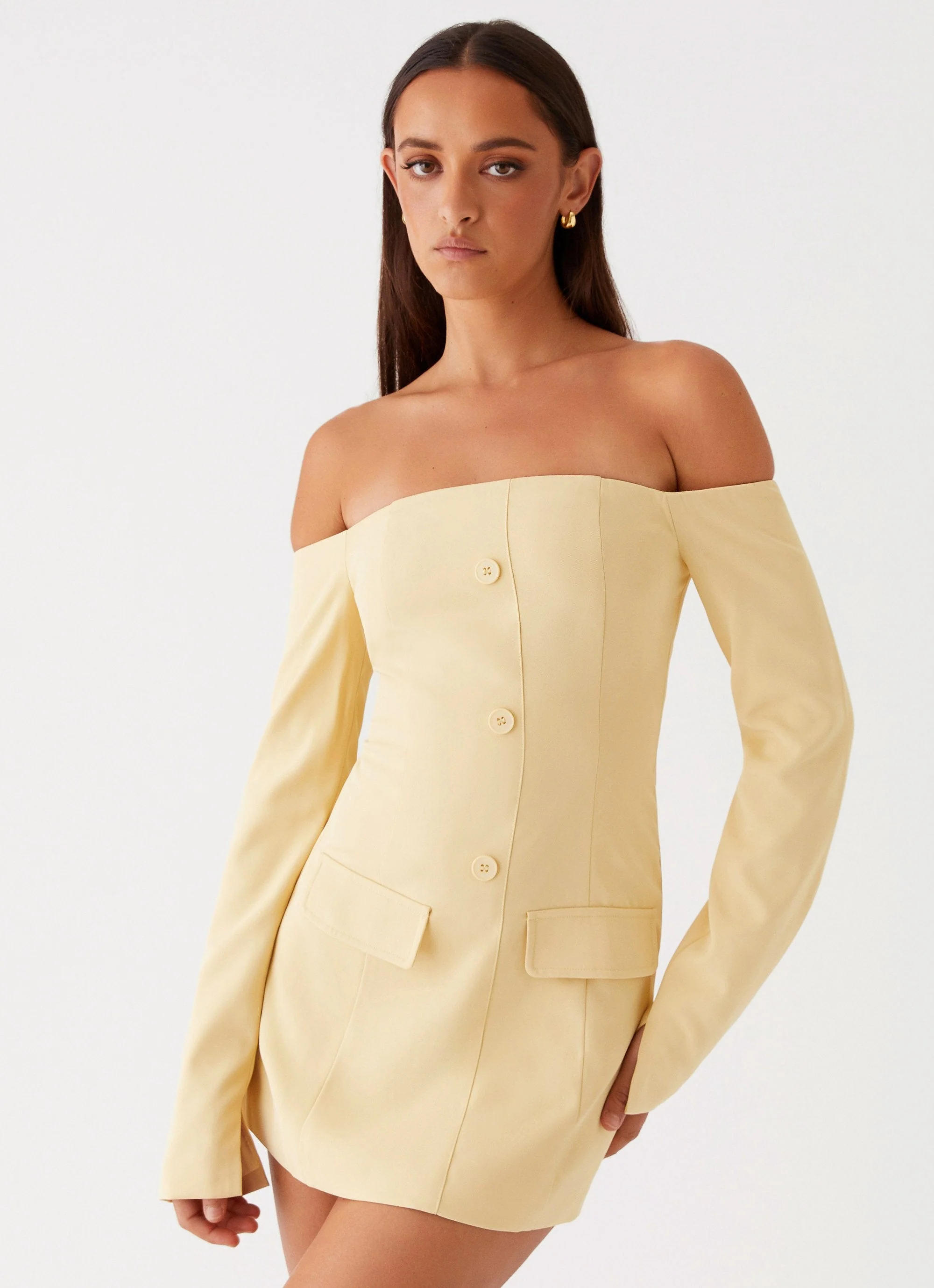 Dominique Blazer Mini Dress - Yellow - Image 5