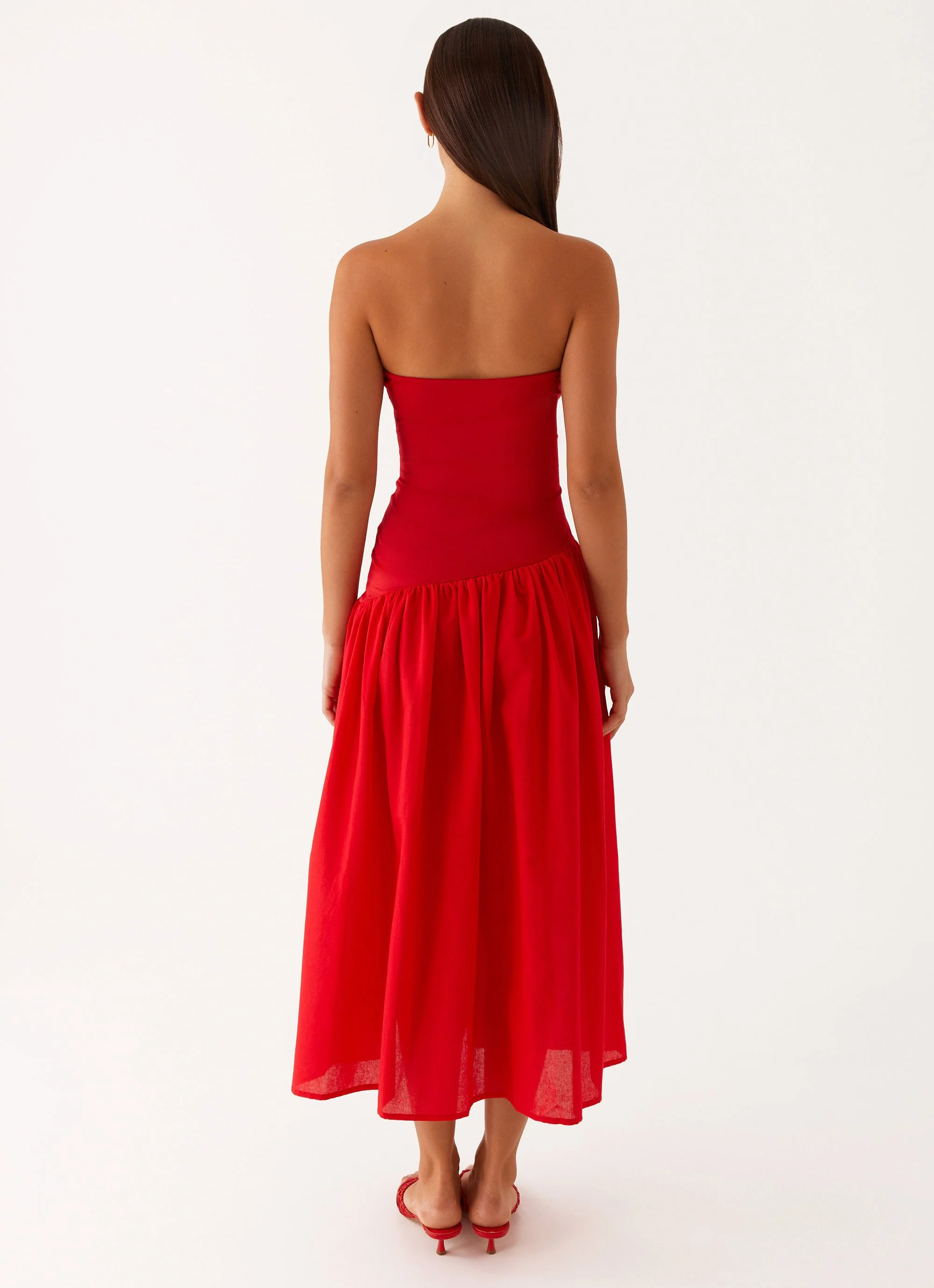 Domino Effect Midi Dress - Red - Image 5