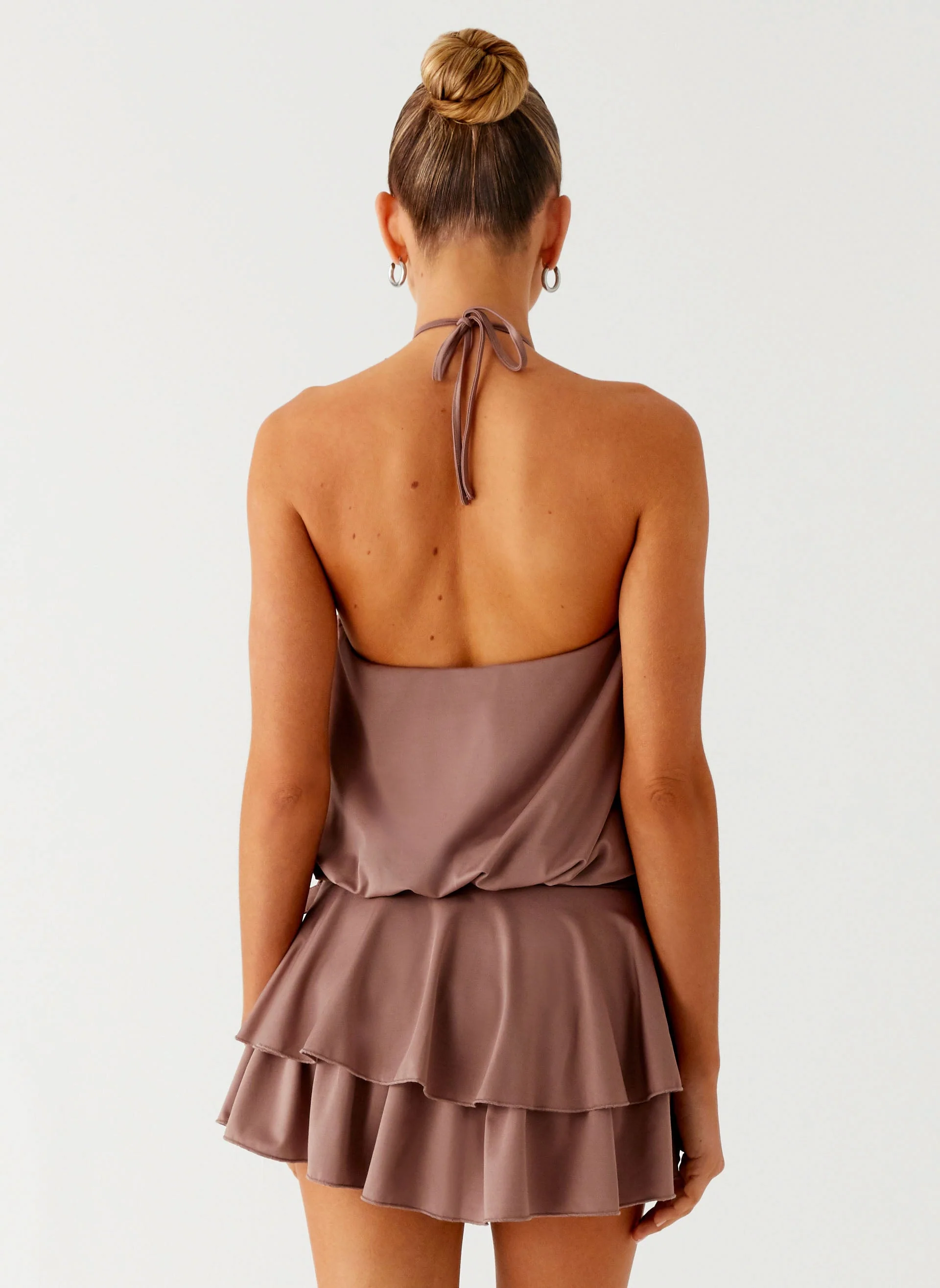 Dopamine Belt Mini Dress - Taupe - Image 4