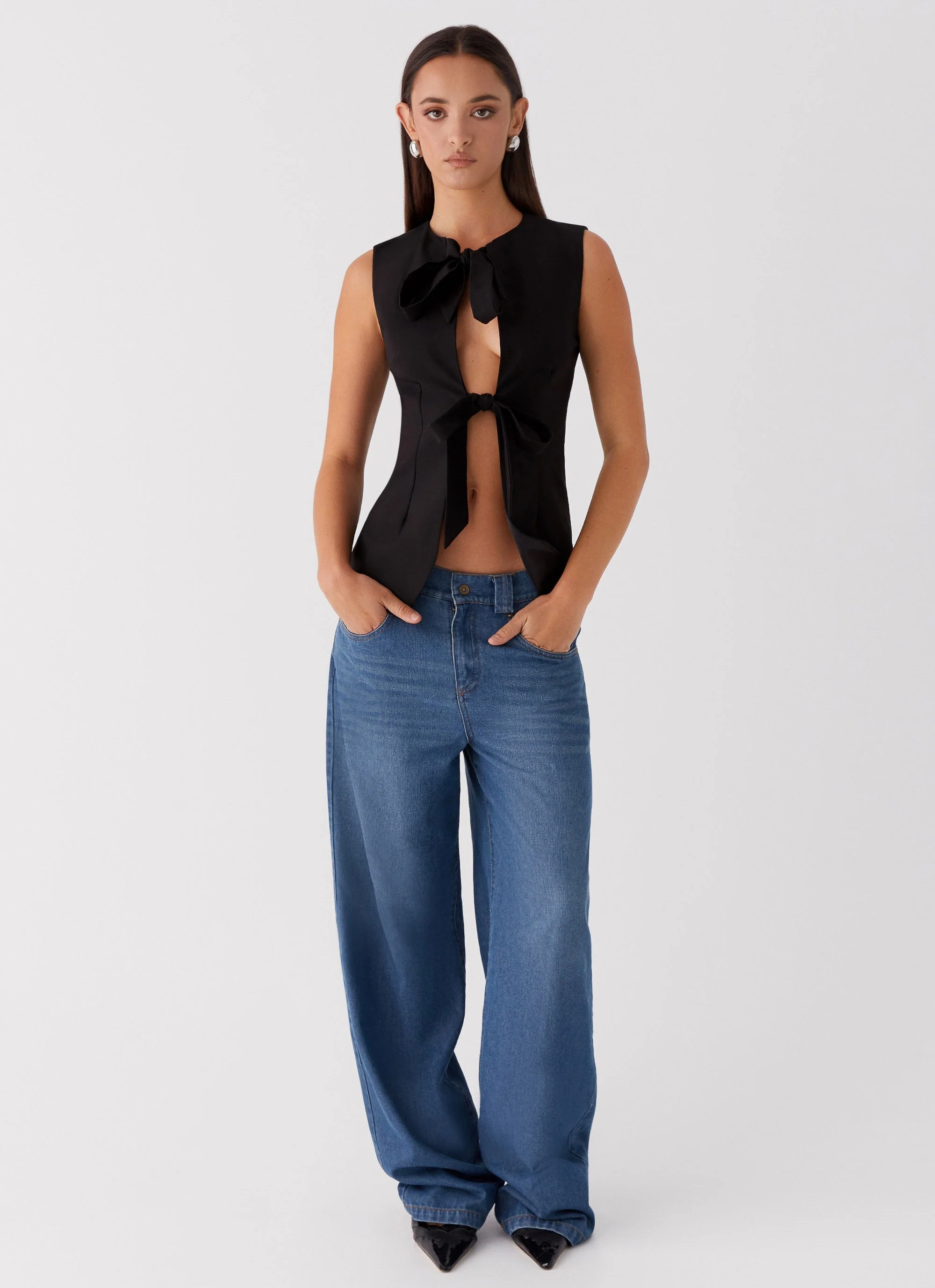 Dottie Tie Top - Black - Image 3
