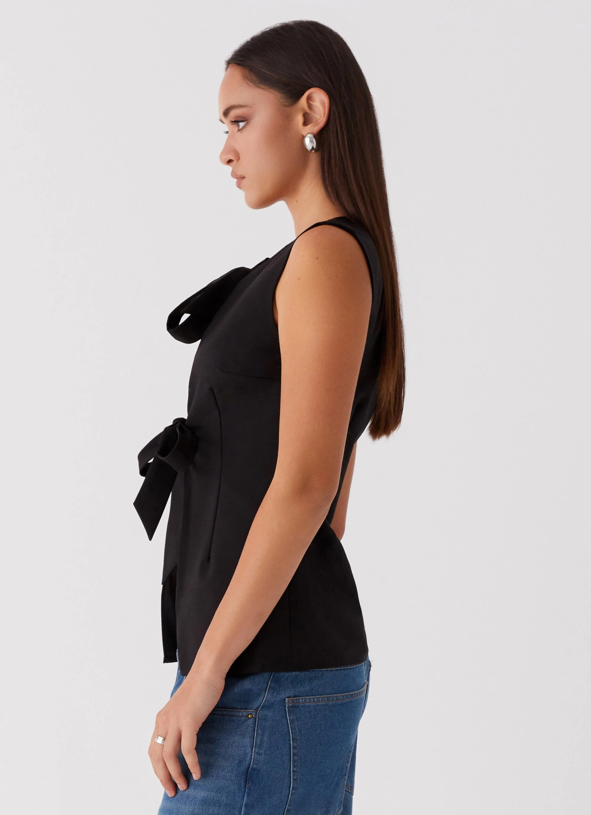 Dottie Tie Top - Black - Image 4