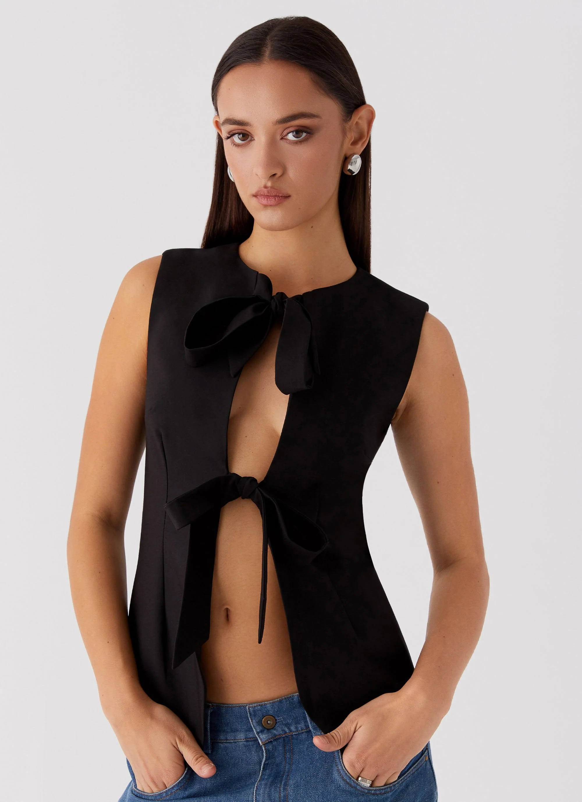 Dottie Tie Top - Black - Image 6
