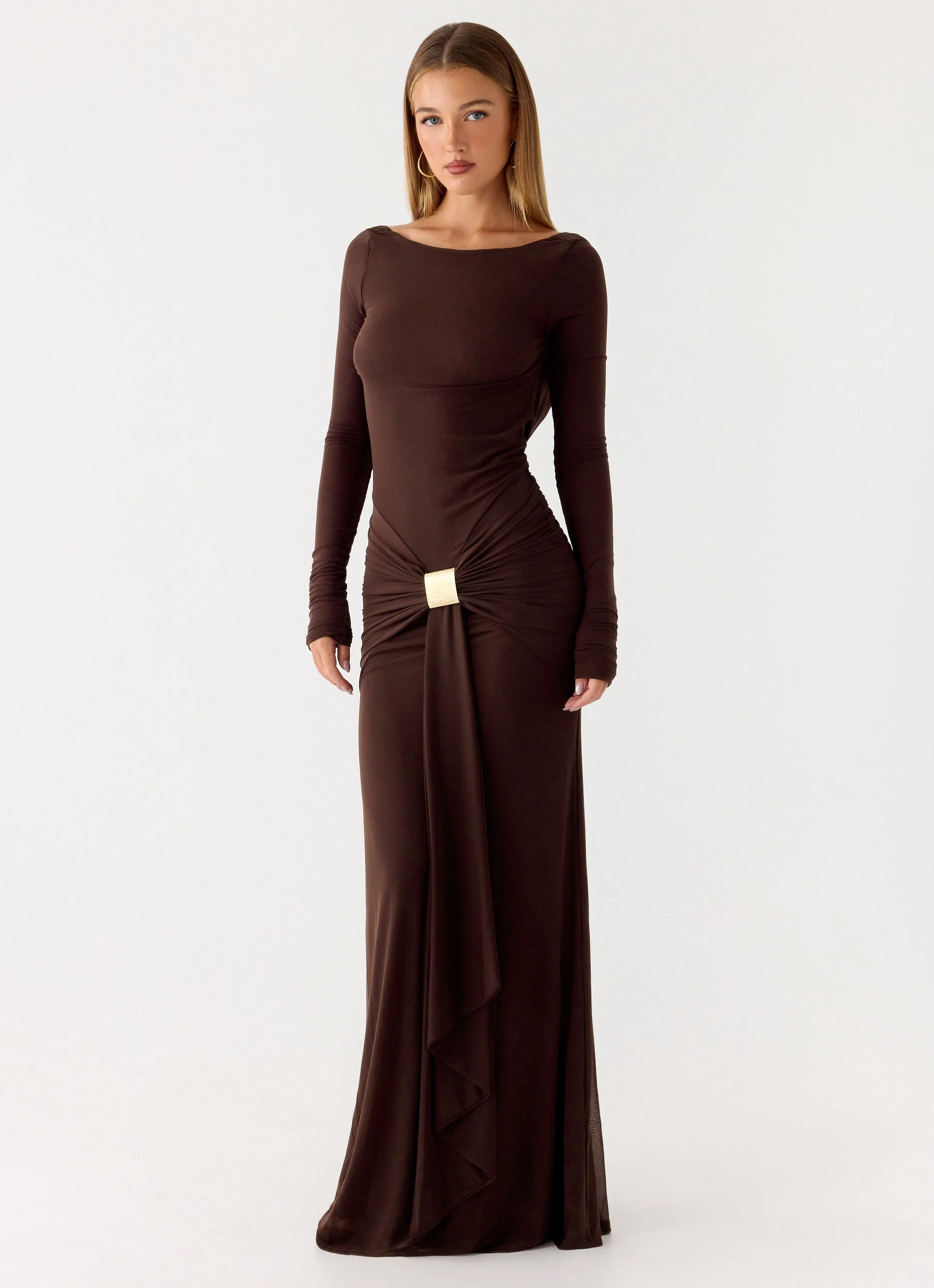 Dray Maxi Dress - Chocolate - Image 2