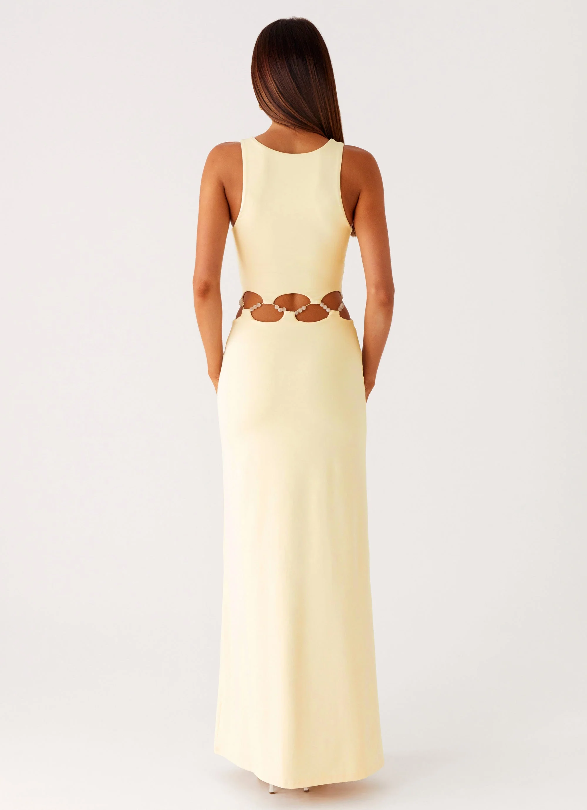 Dreamboat Beaded Maxi Dress - Yellow - Image 3