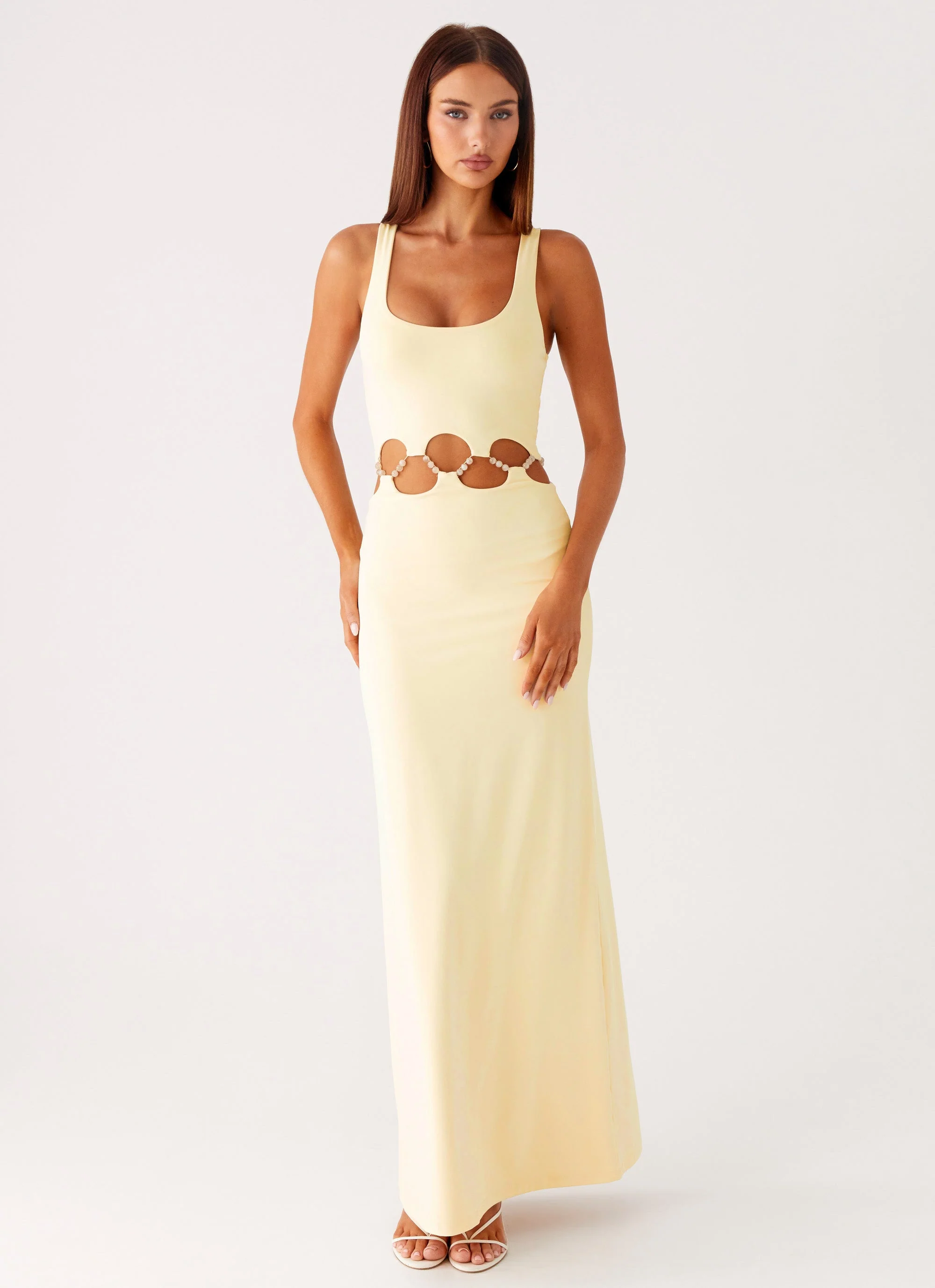 Dreamboat Beaded Maxi Dress - Yellow - Image 4