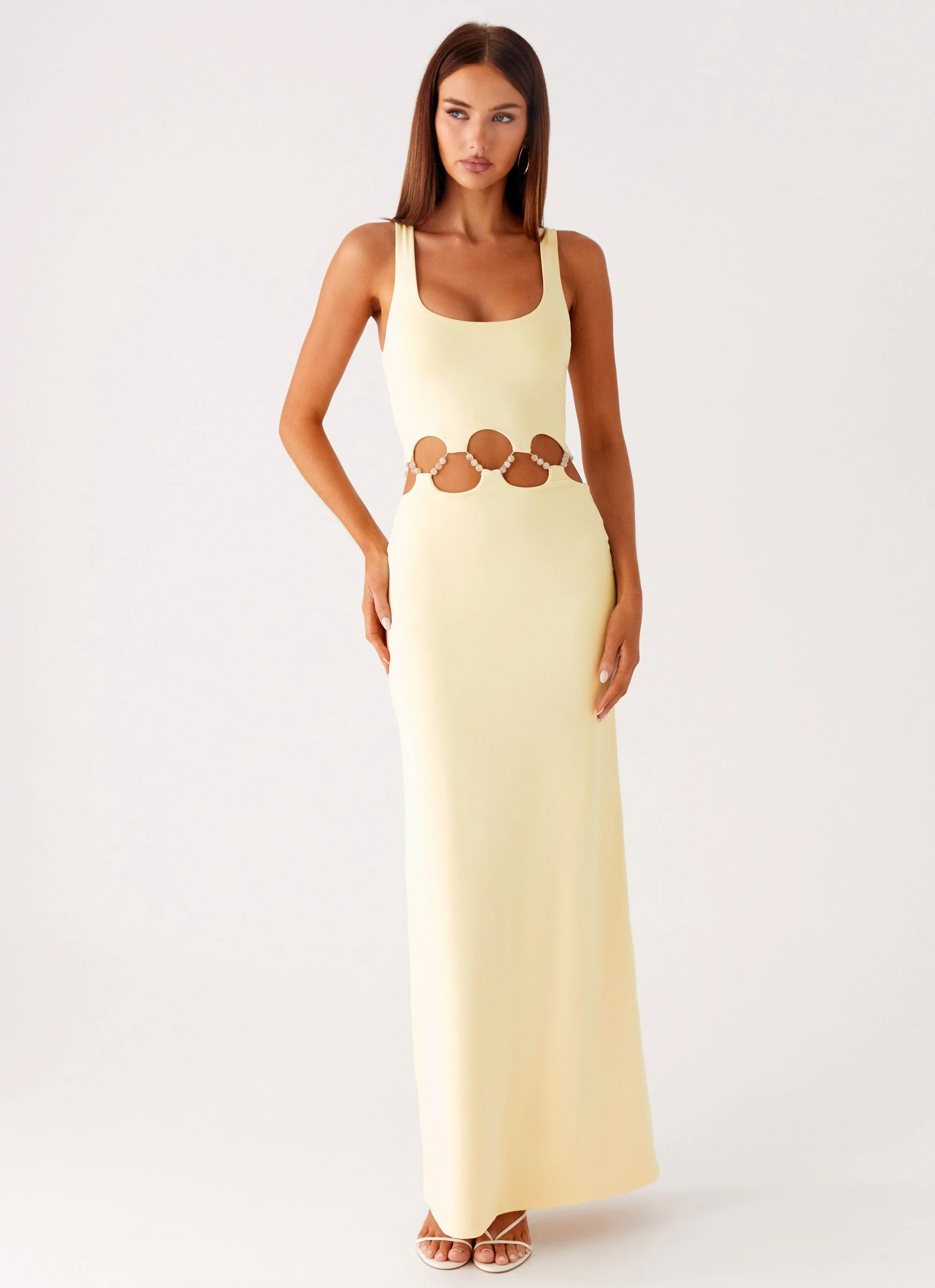 Dreamboat Beaded Maxi Dress - Yellow - Image 5