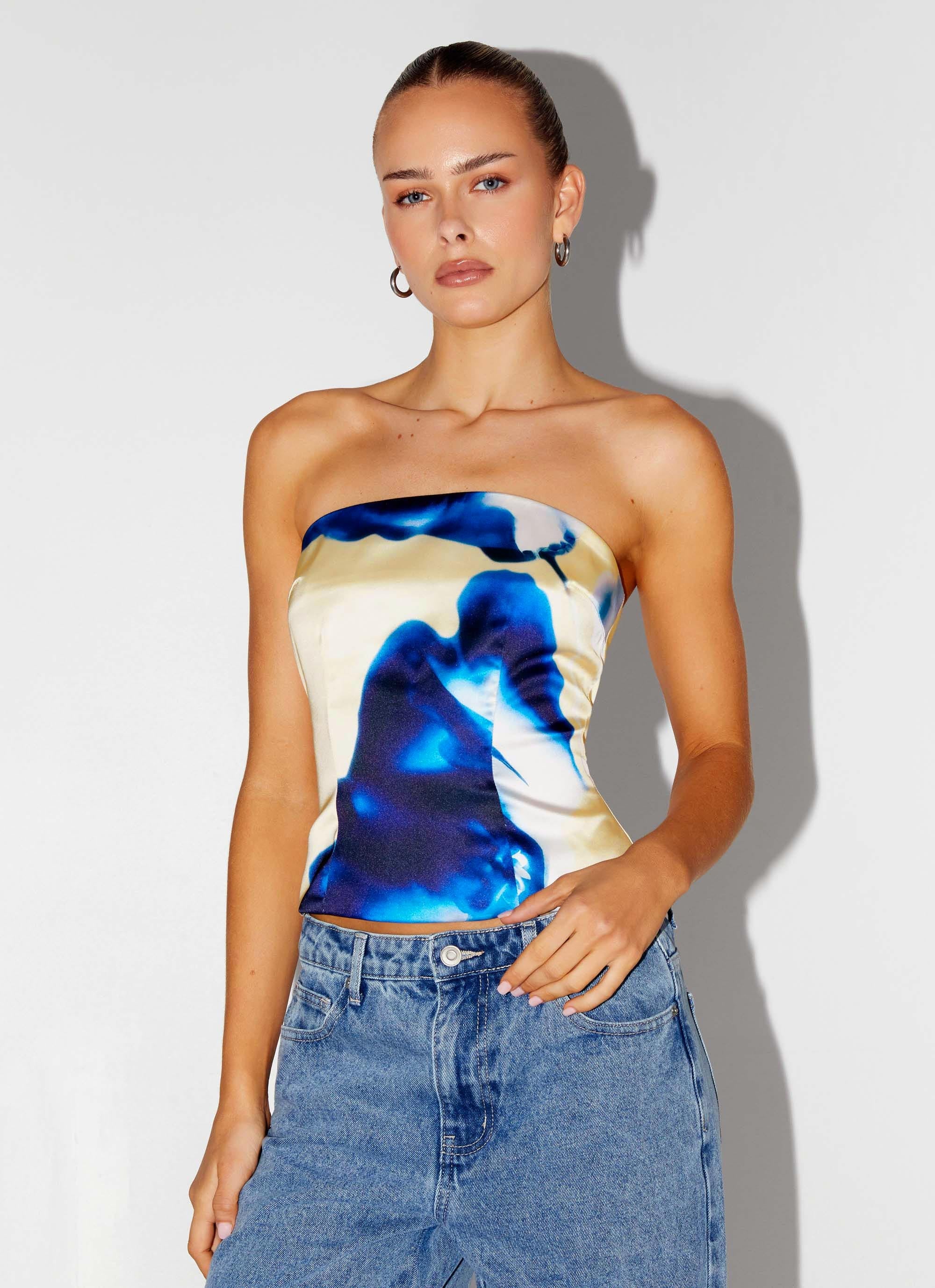 Dreamy Skies Strapless Top - Heirloom Floral - Image 6