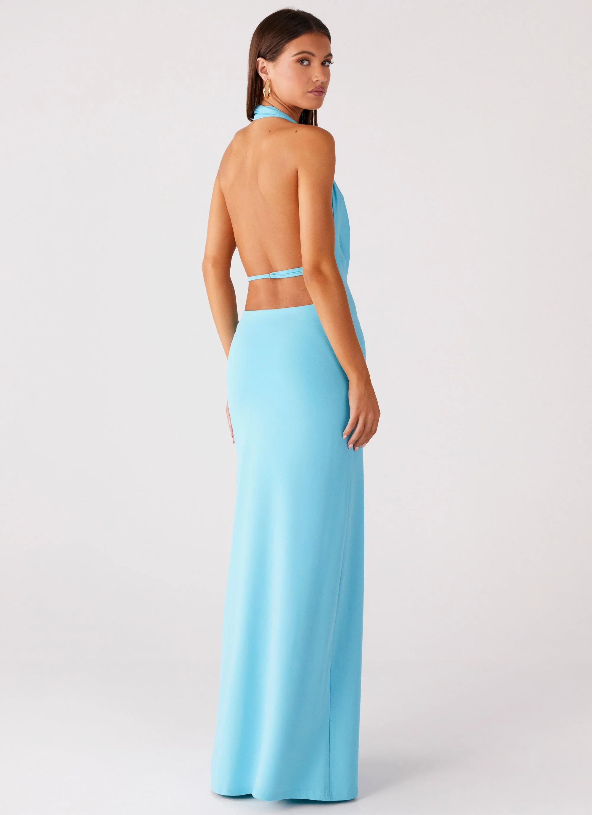 Driftwood Cowl Maxi Dress - Turquoise - Image 6