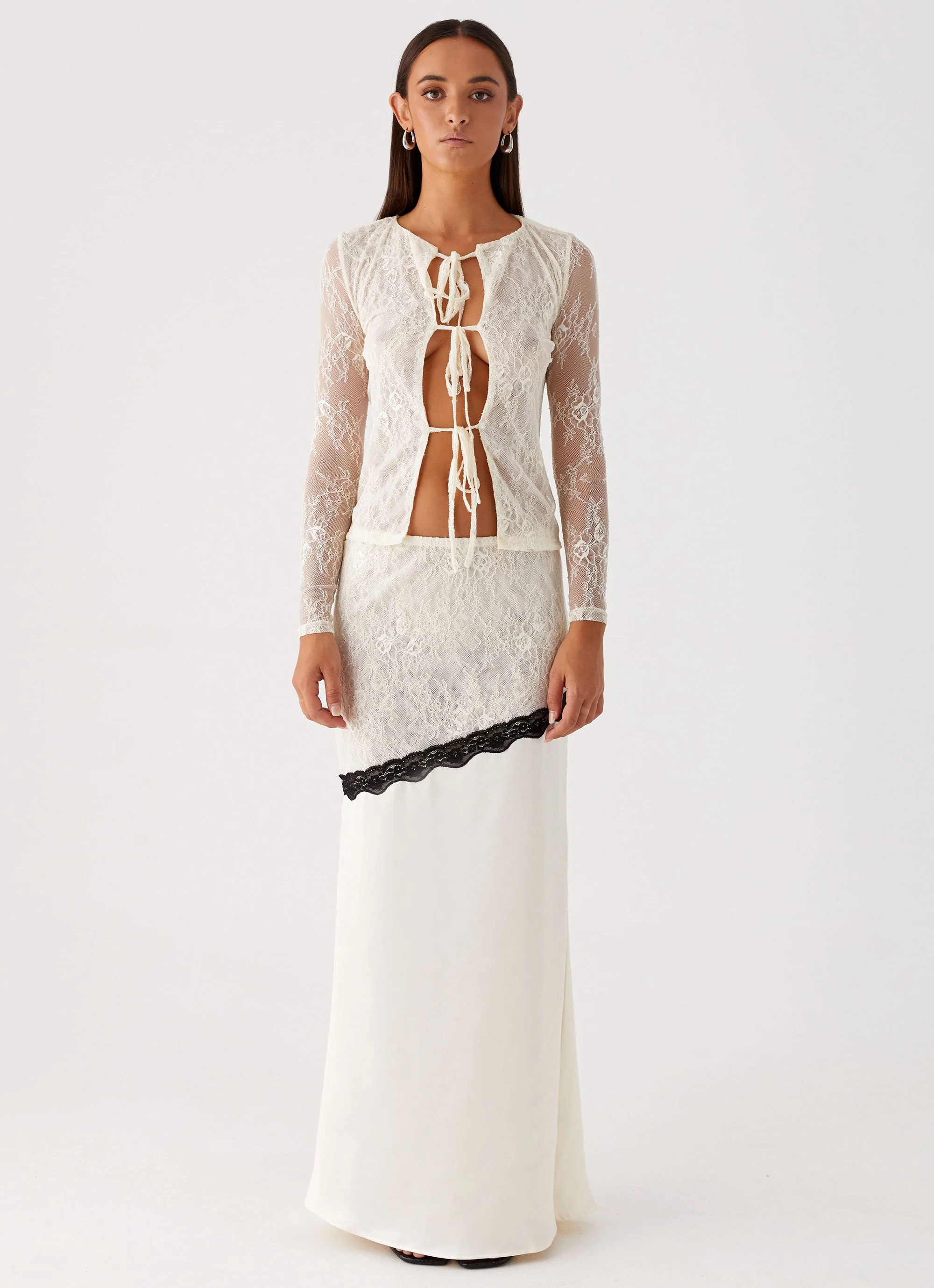 Duet Long Sleeve Top - Ivory - Image 2