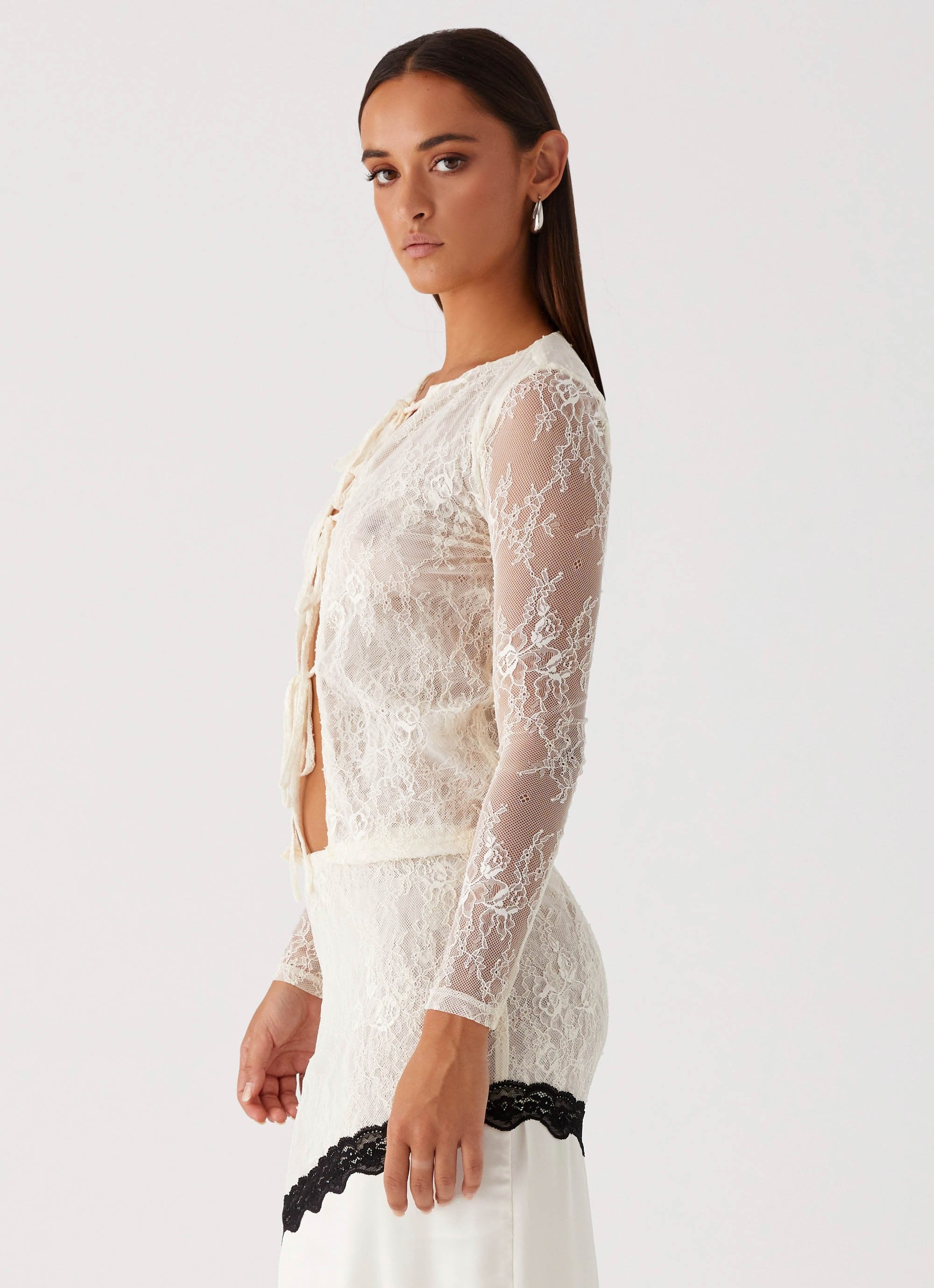 Duet Long Sleeve Top - Ivory - Image 3