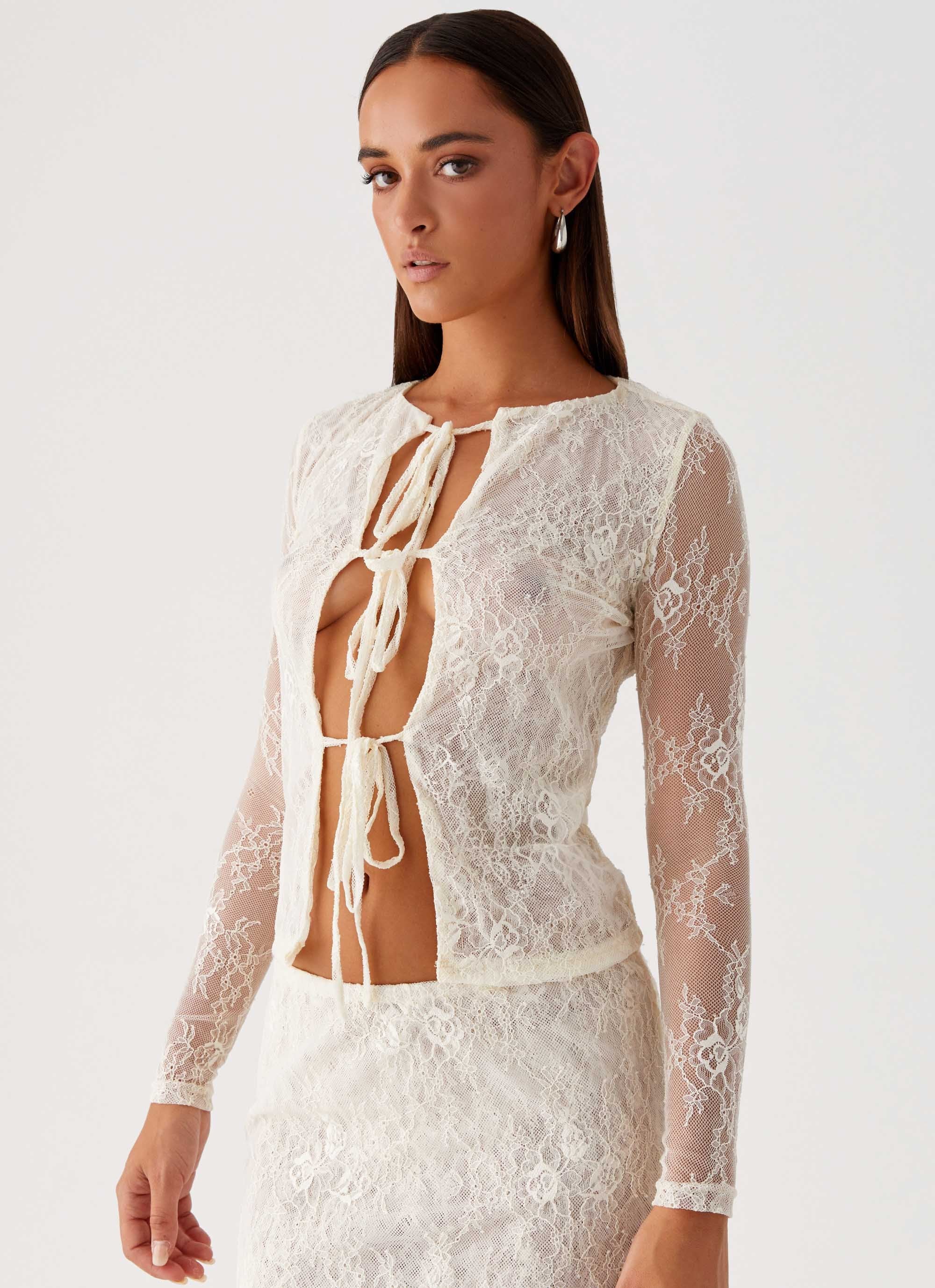 Duet Long Sleeve Top - Ivory - Image 5