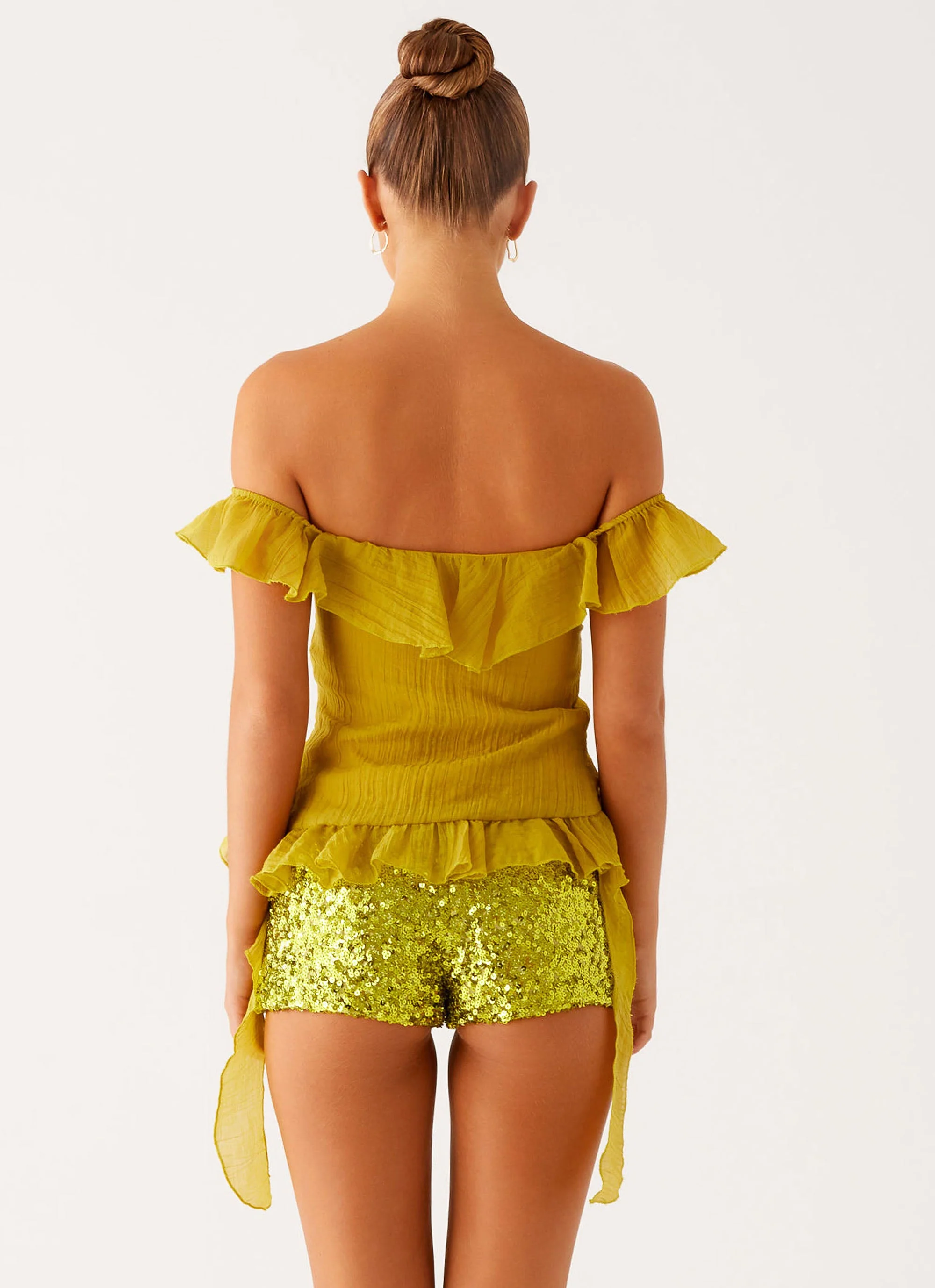 Dylan Off Shoulder Top - Lime - Image 5