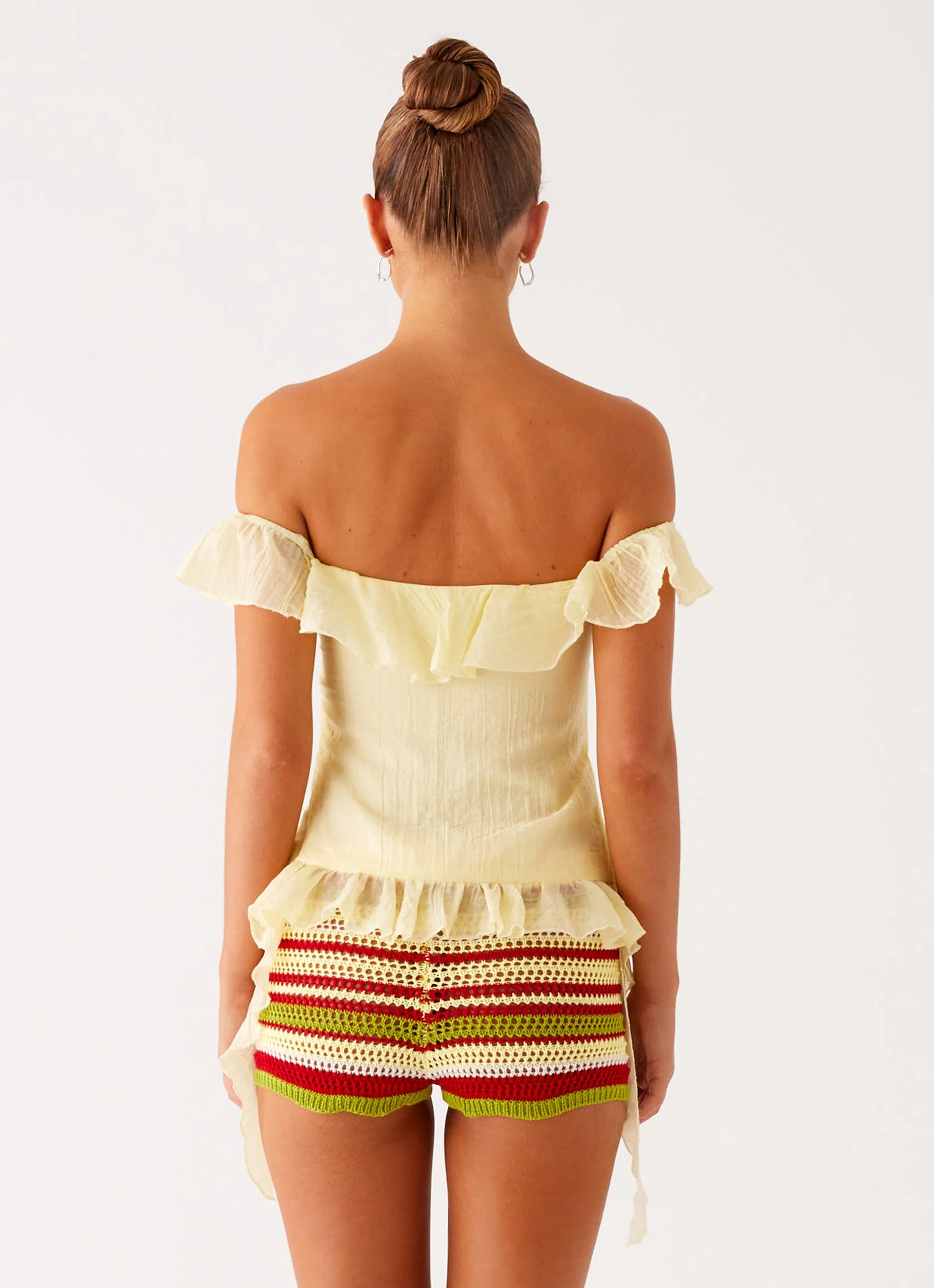 Dylan Off Shoulder Top - Yellow - Image 4