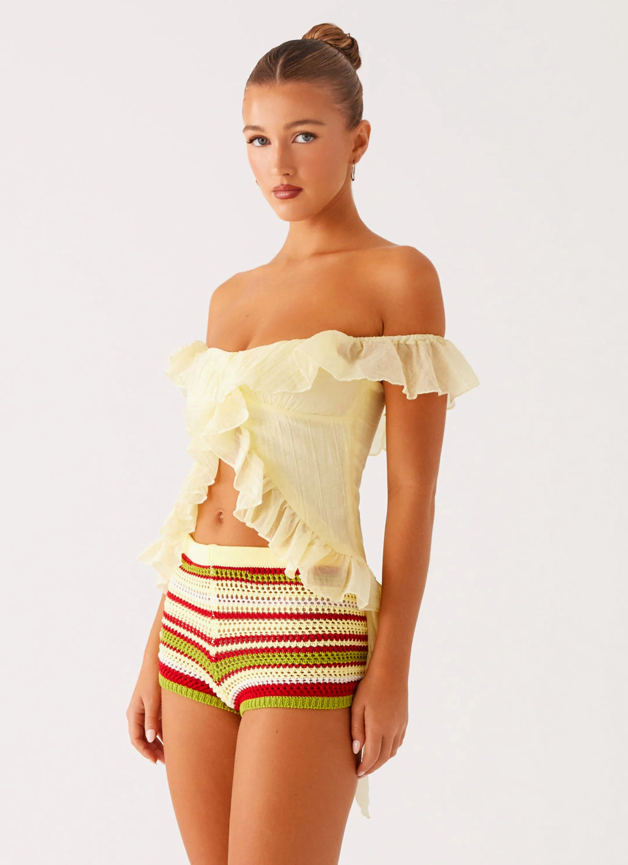Dylan Off Shoulder Top - Yellow - Image 5