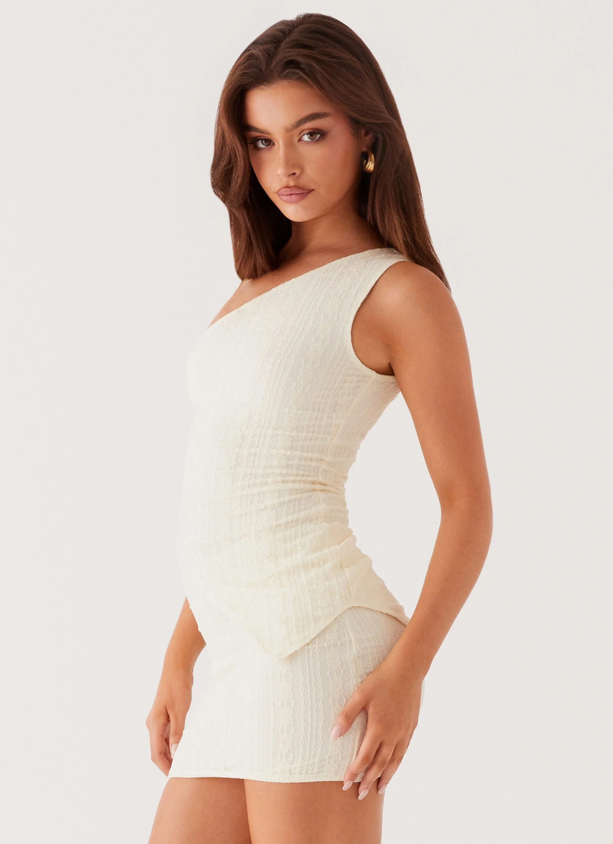 Easy On The Heart One Shoulder Top - Ivory - Image 4
