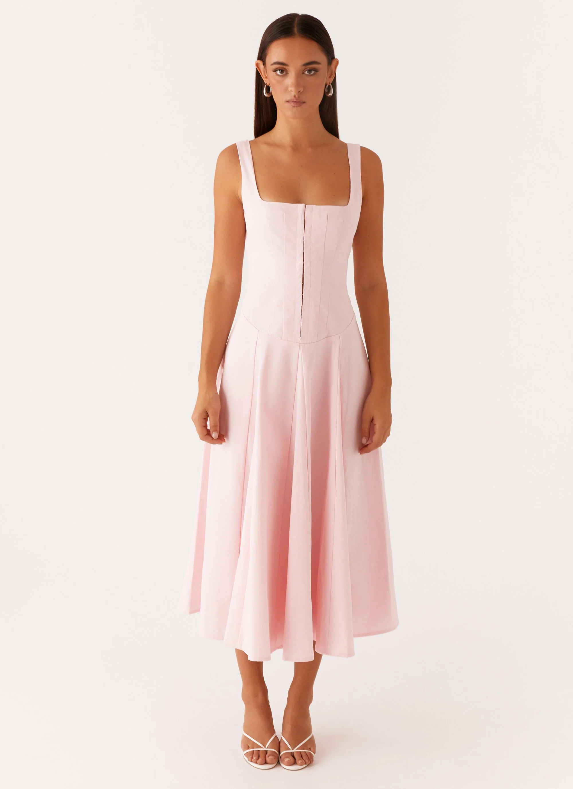 Ebony Midi Dress - Pastel Pink - Image 2