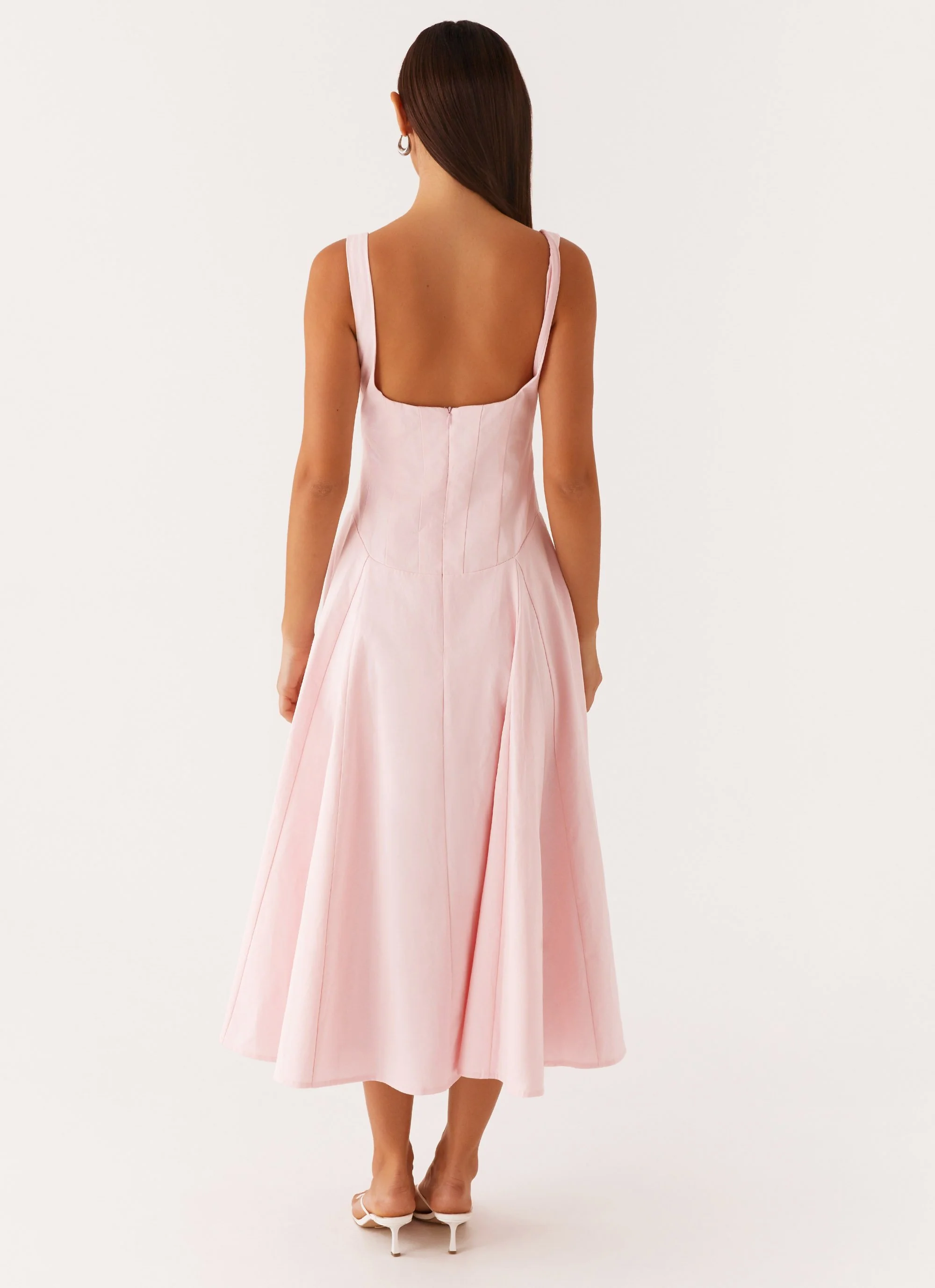 Ebony Midi Dress - Pastel Pink - Image 4