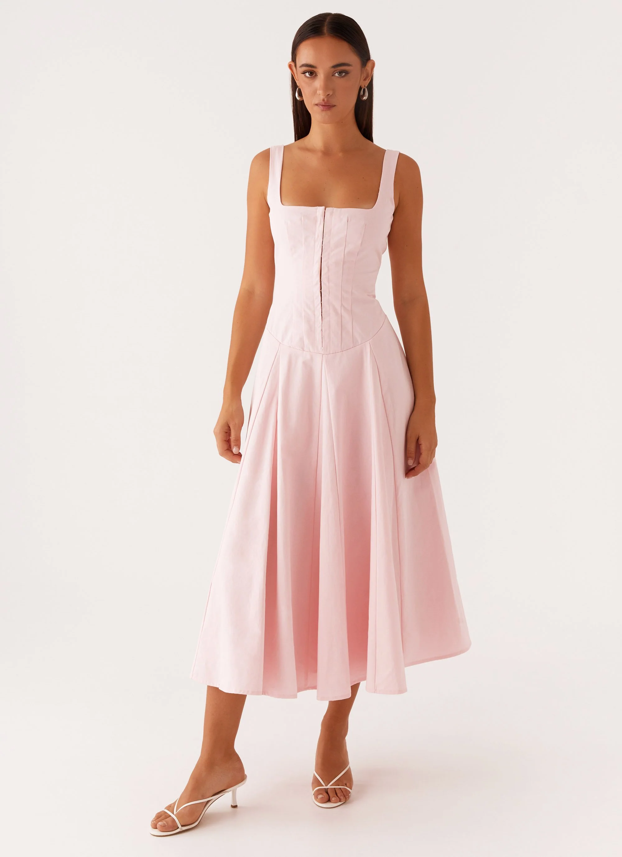 Ebony Midi Dress - Pastel Pink - Image 5
