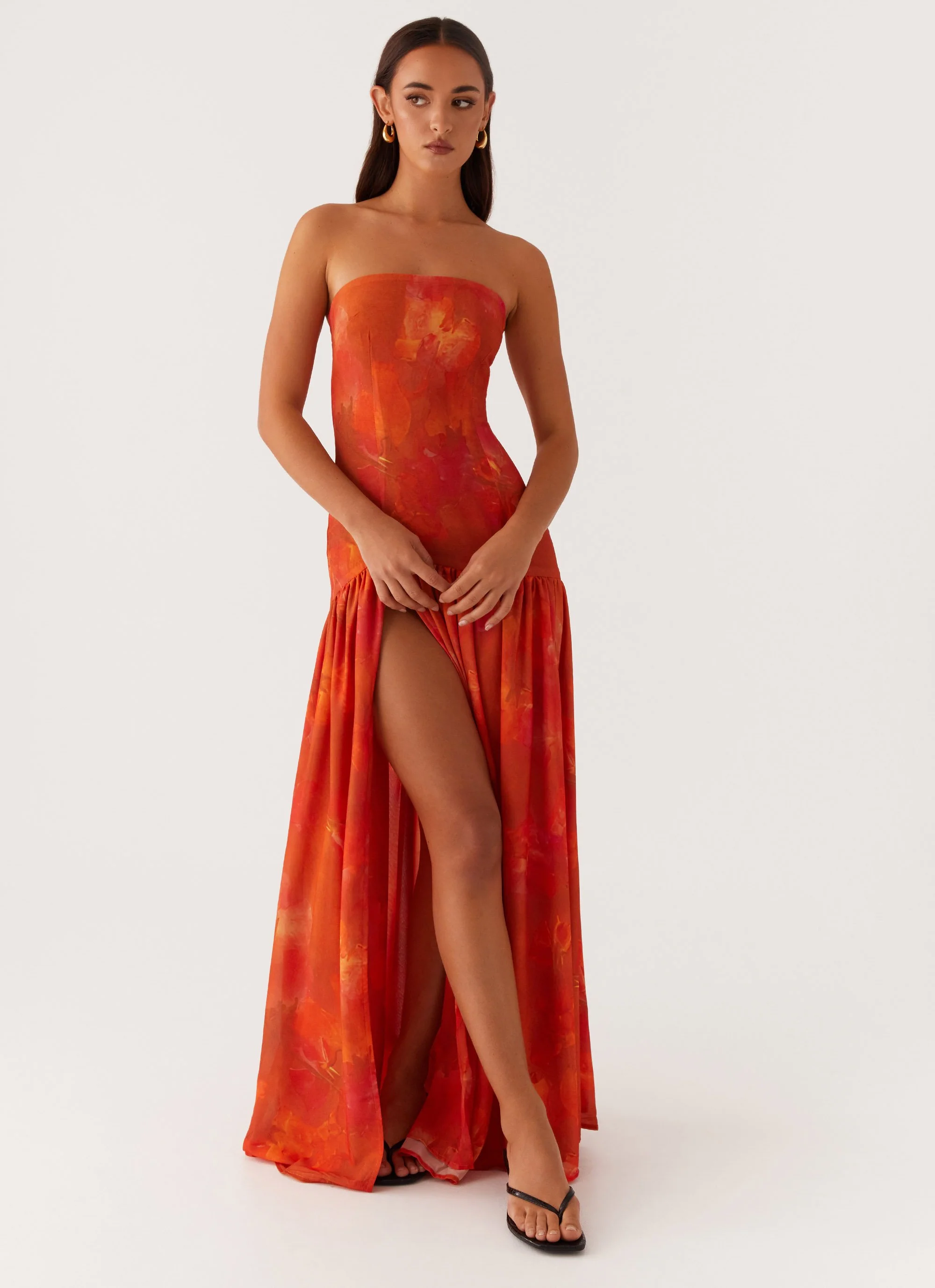 Eden Strapless Maxi Dress - Amber - Image 6
