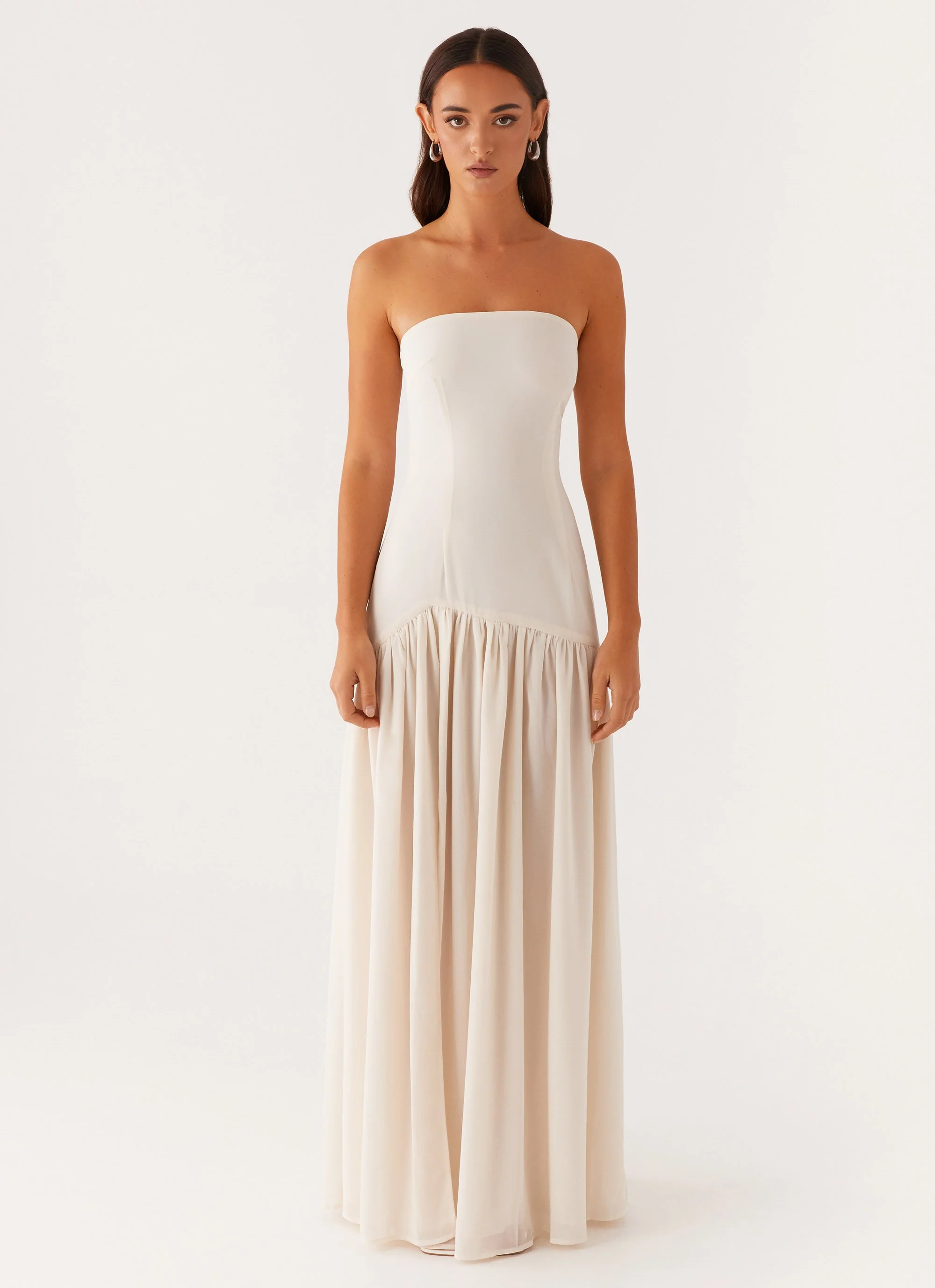 Eden Strapless Maxi Dress - Ivory - Image 3