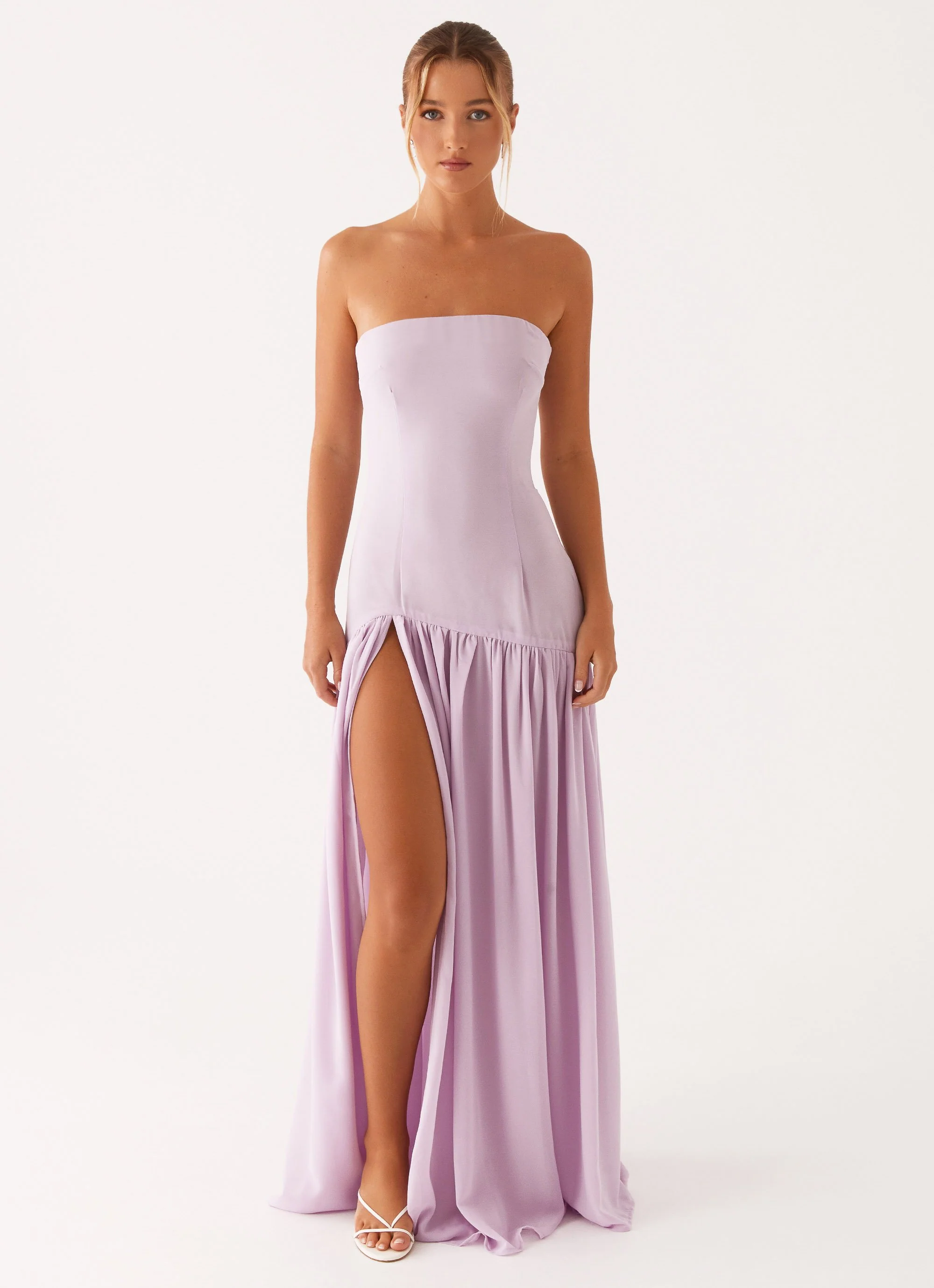 Eden Strapless Maxi Dress - Lilac - Image 2