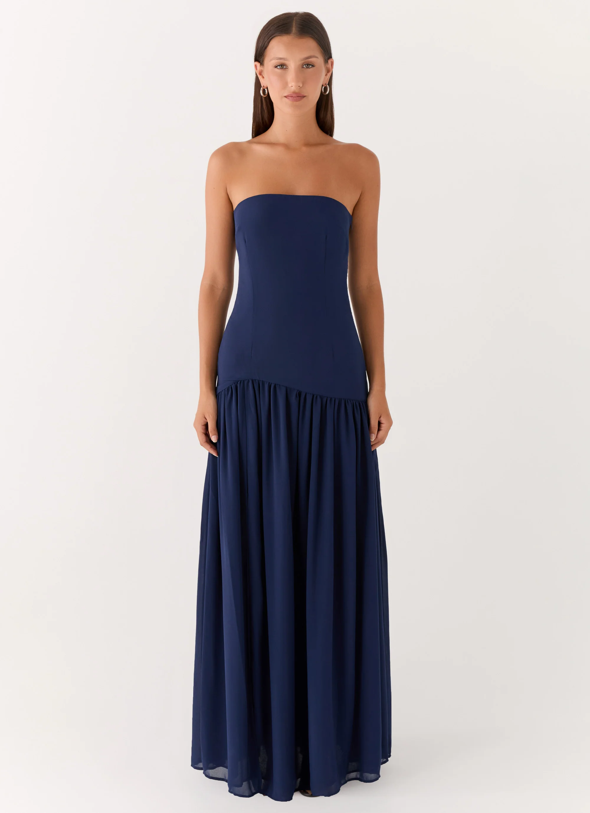 Eden Strapless Maxi Dress - Navy - Image 5