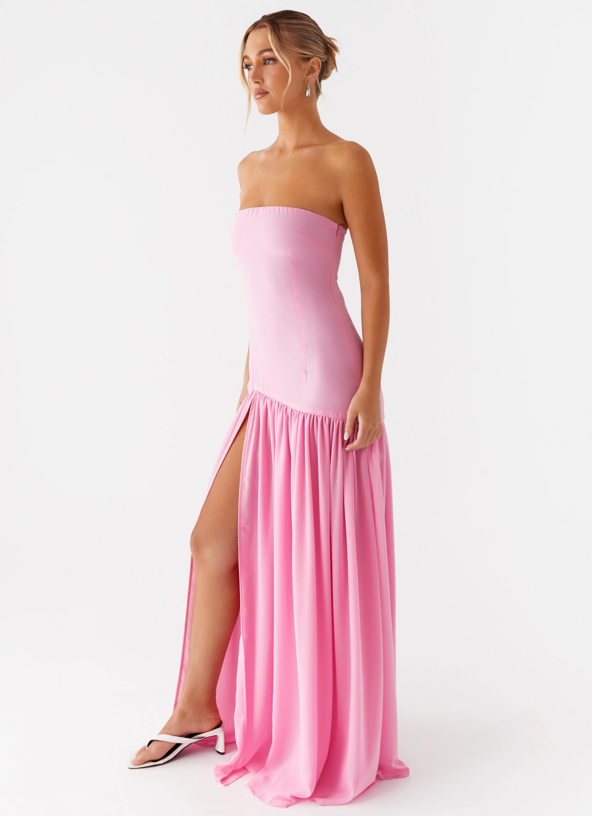 Eden Strapless Maxi Dress - Pink - Image 5