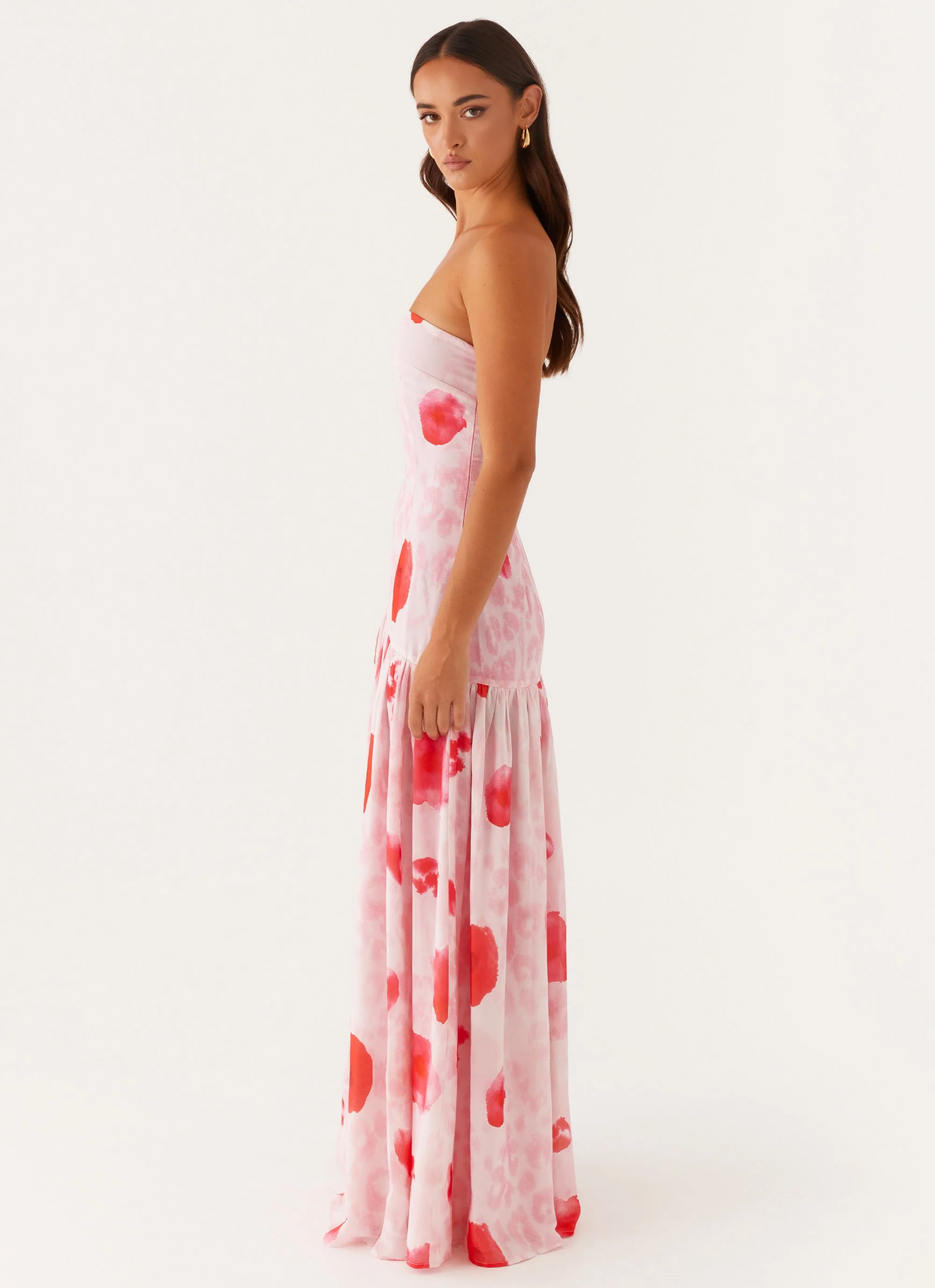 Eden Strapless Maxi Dress - Rose Leopard - Image 3
