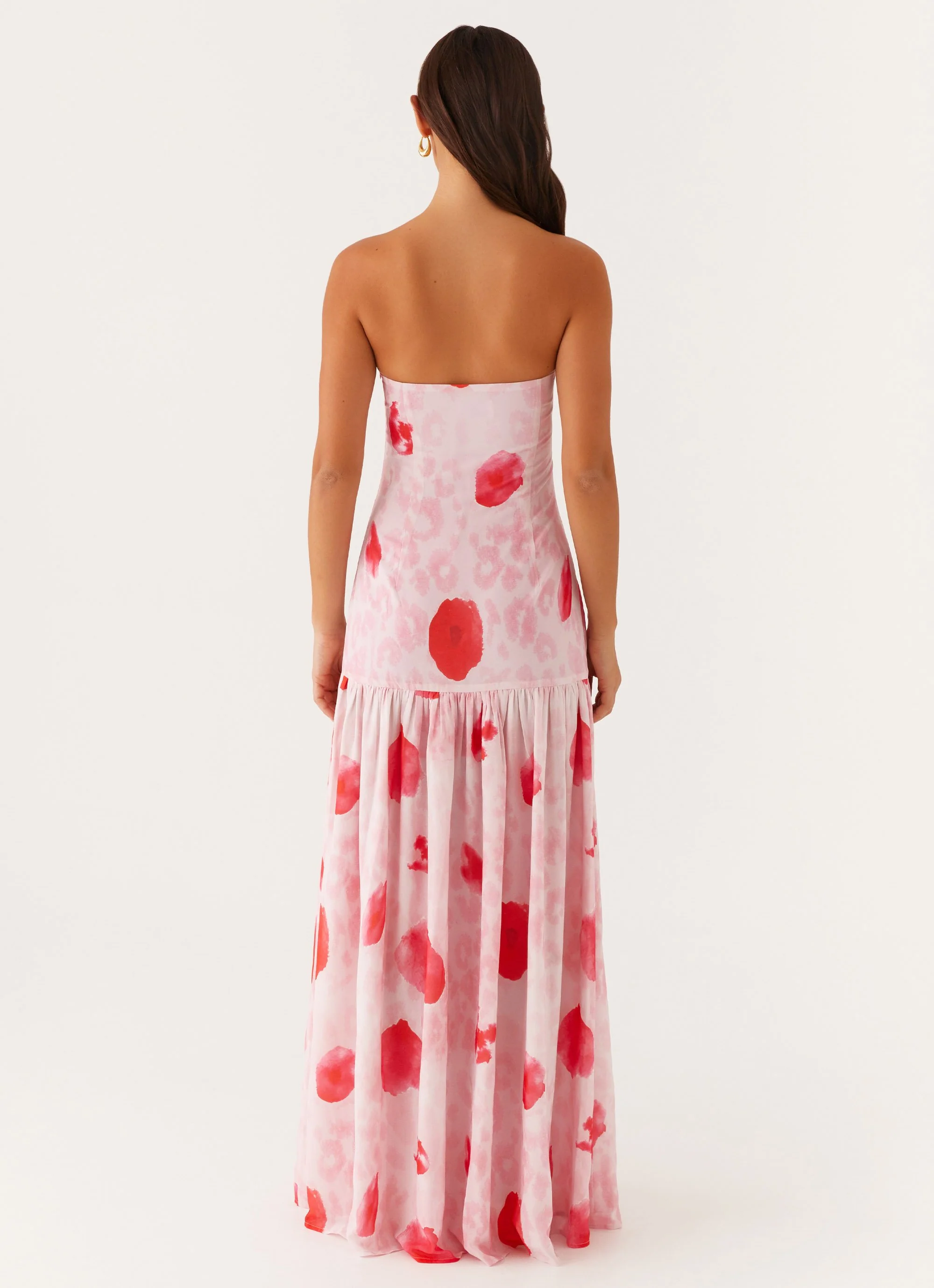 Eden Strapless Maxi Dress - Rose Leopard - Image 4