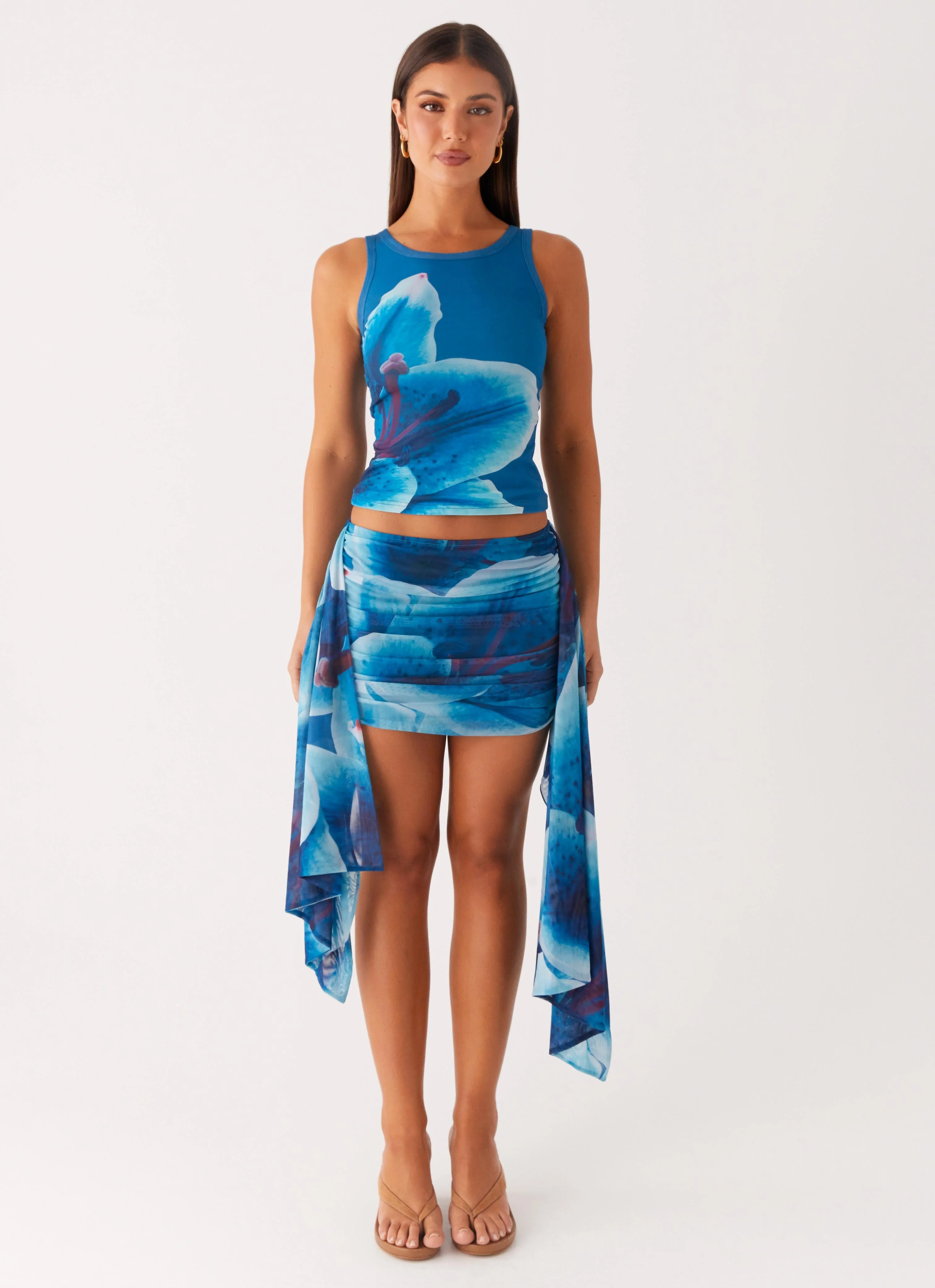 Edera Tank - Turquoise Floral - Image 4