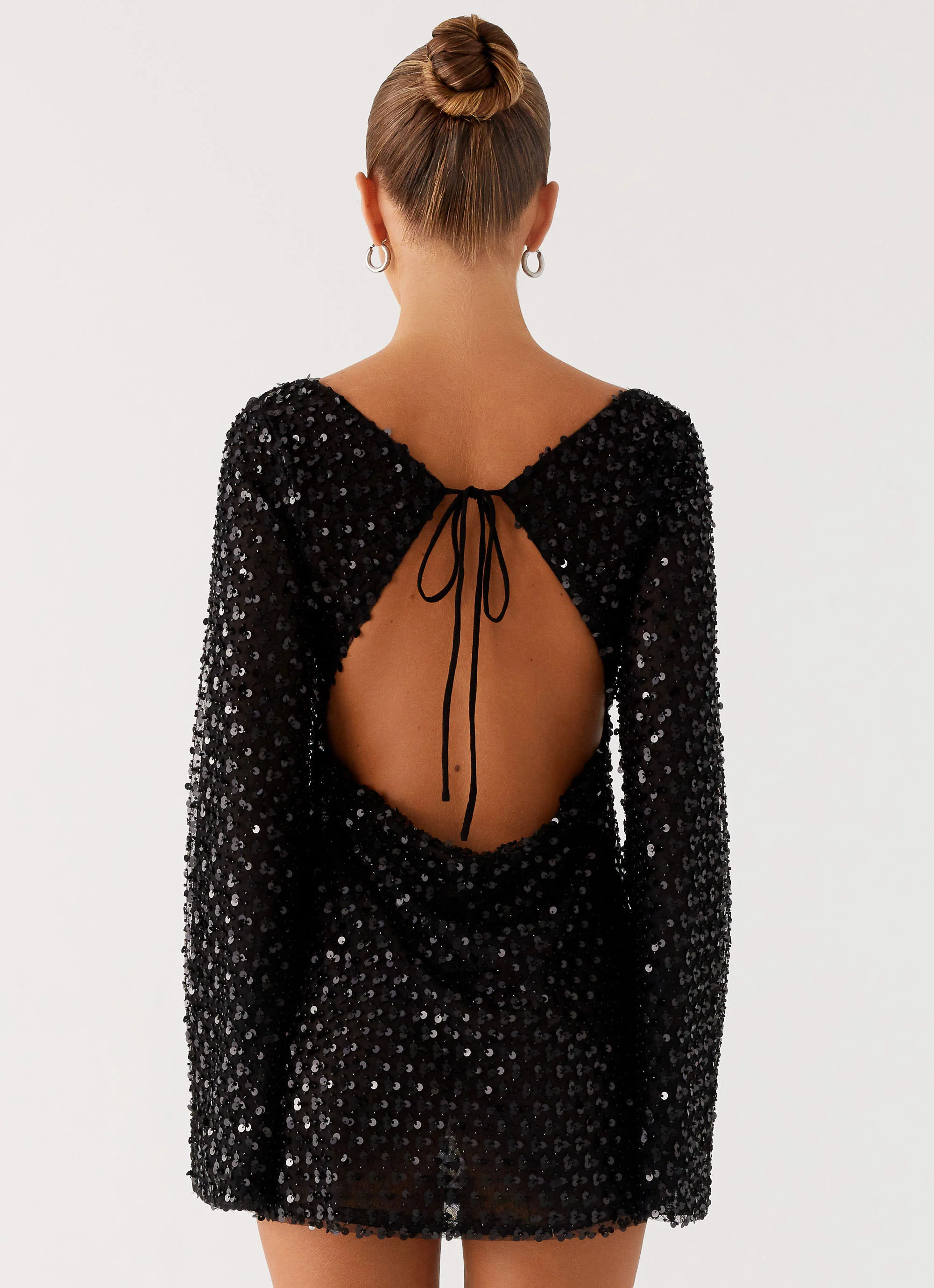 Edessa Sequin Mini Dress - Black - Image 3