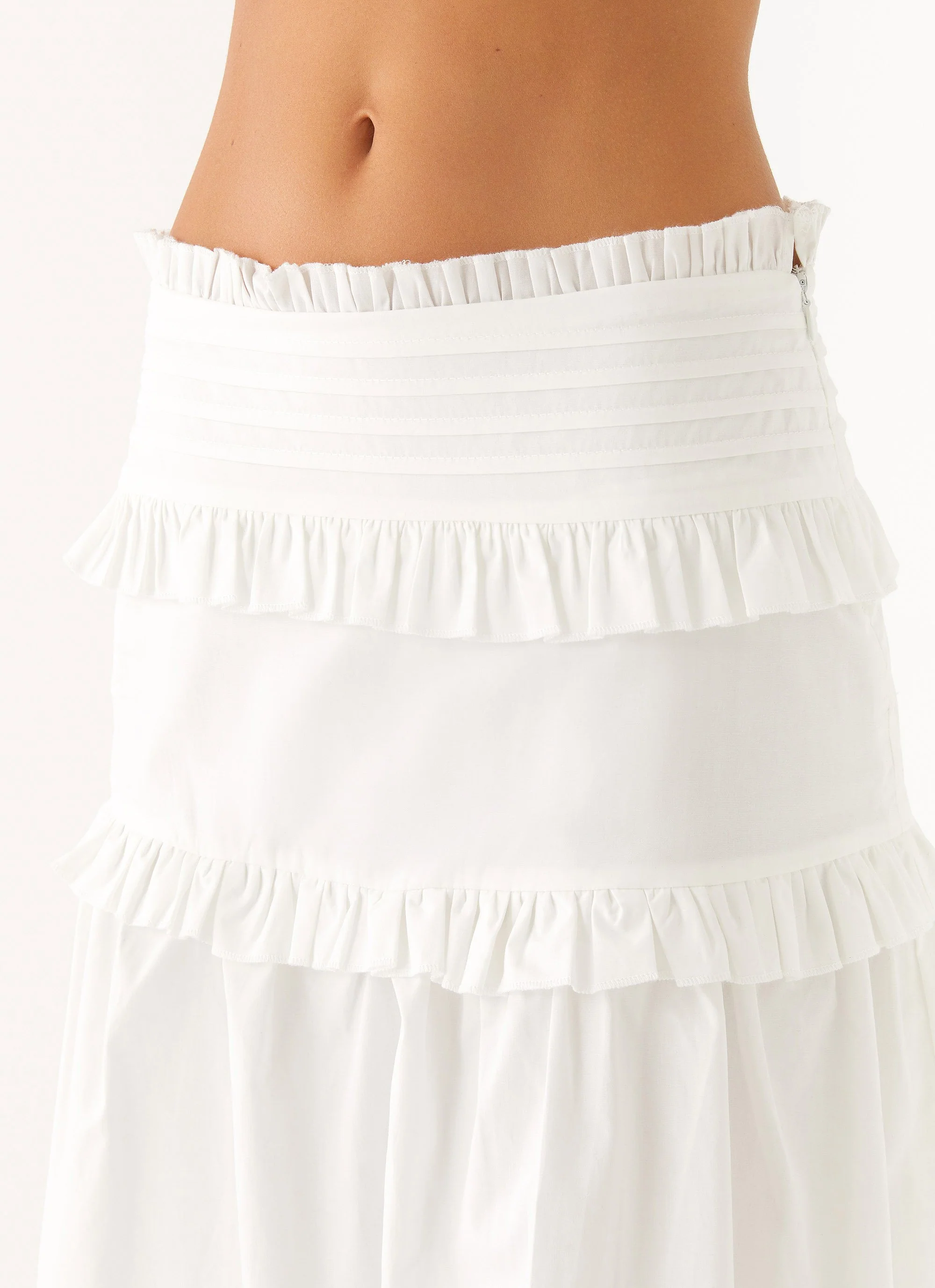 Effortless Tiered Maxi Skirt - White - Image 3