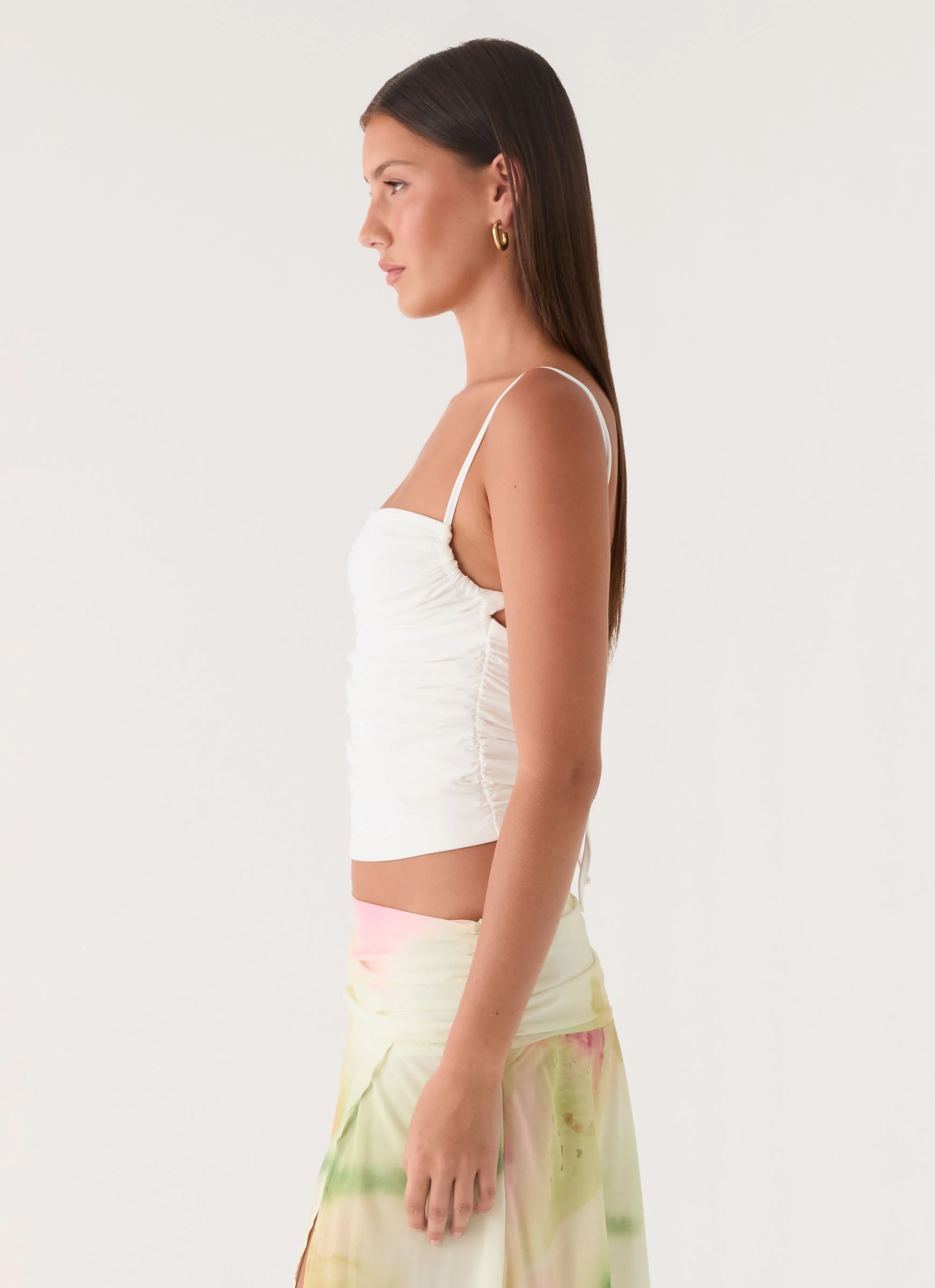 Effy Ruched Top - White - Image 3