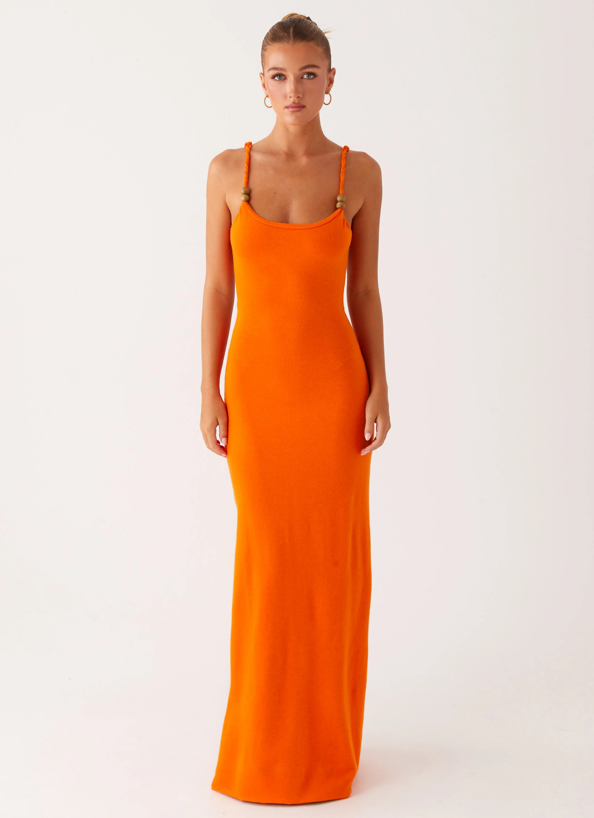 Elaina Knit Maxi Dress - Orange - Image 2