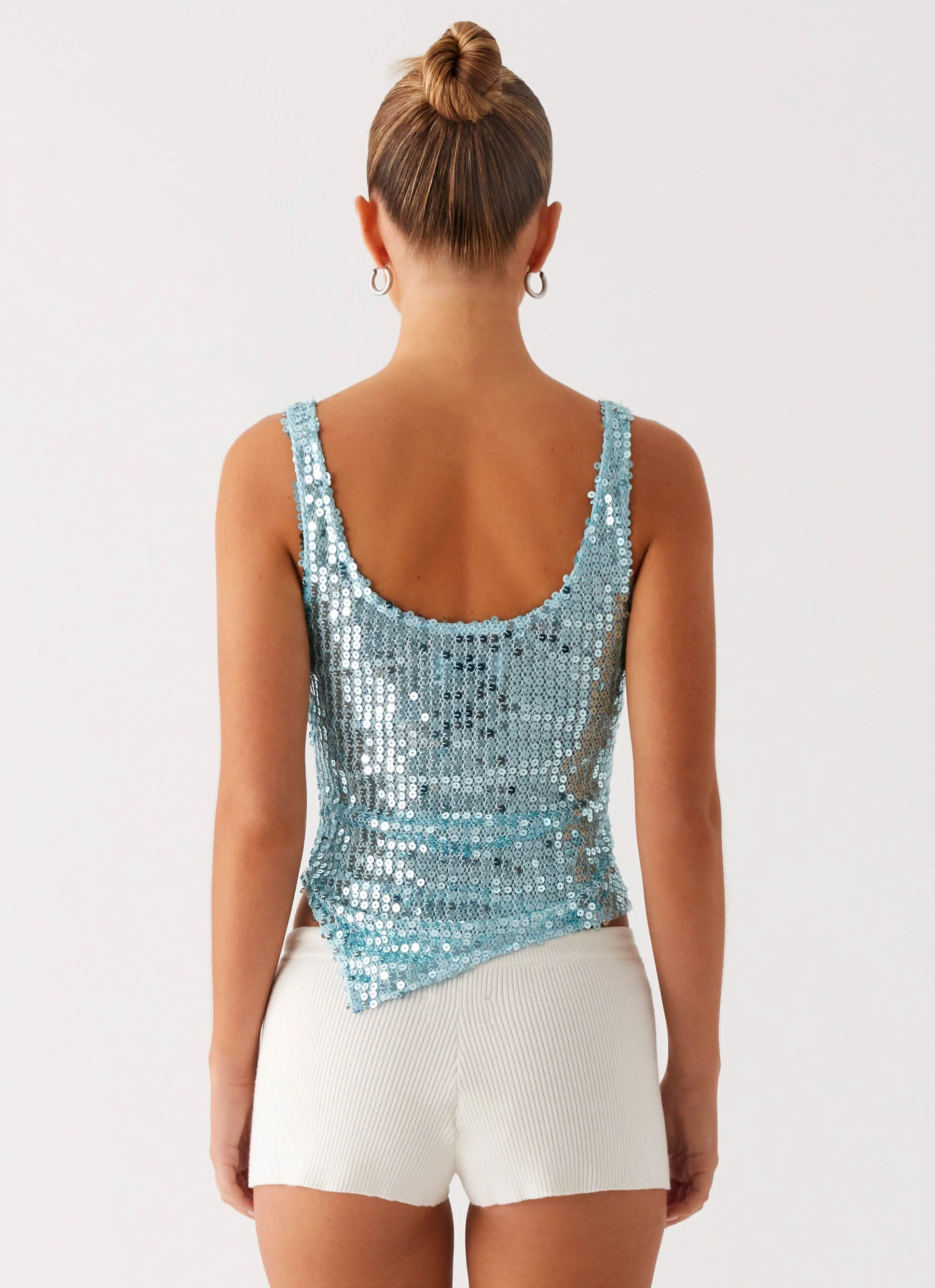 Electra Sequin Tank - Turquoise - Image 2