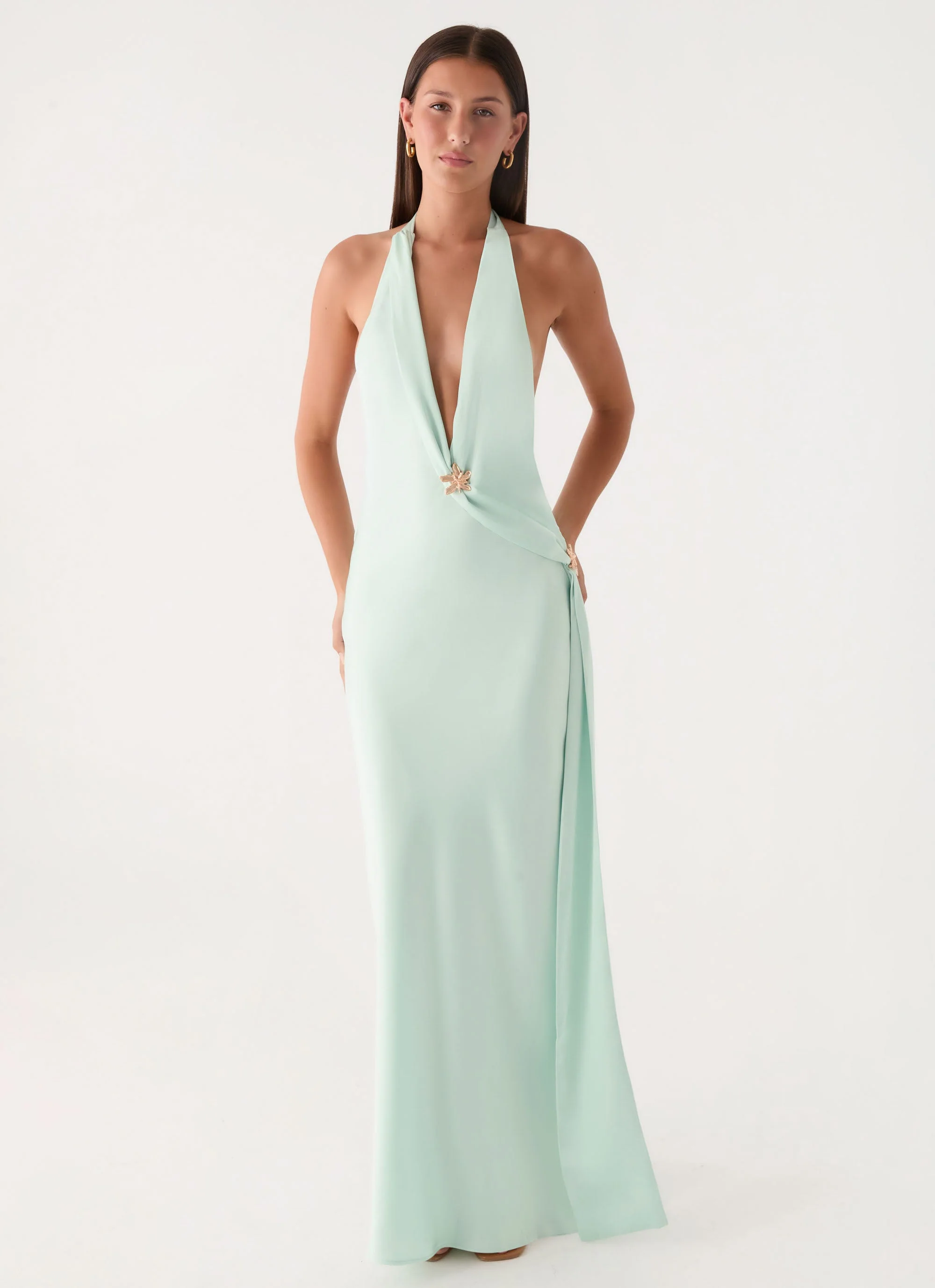 Eleni Halter Maxi Dress - Pistachio - Image 6