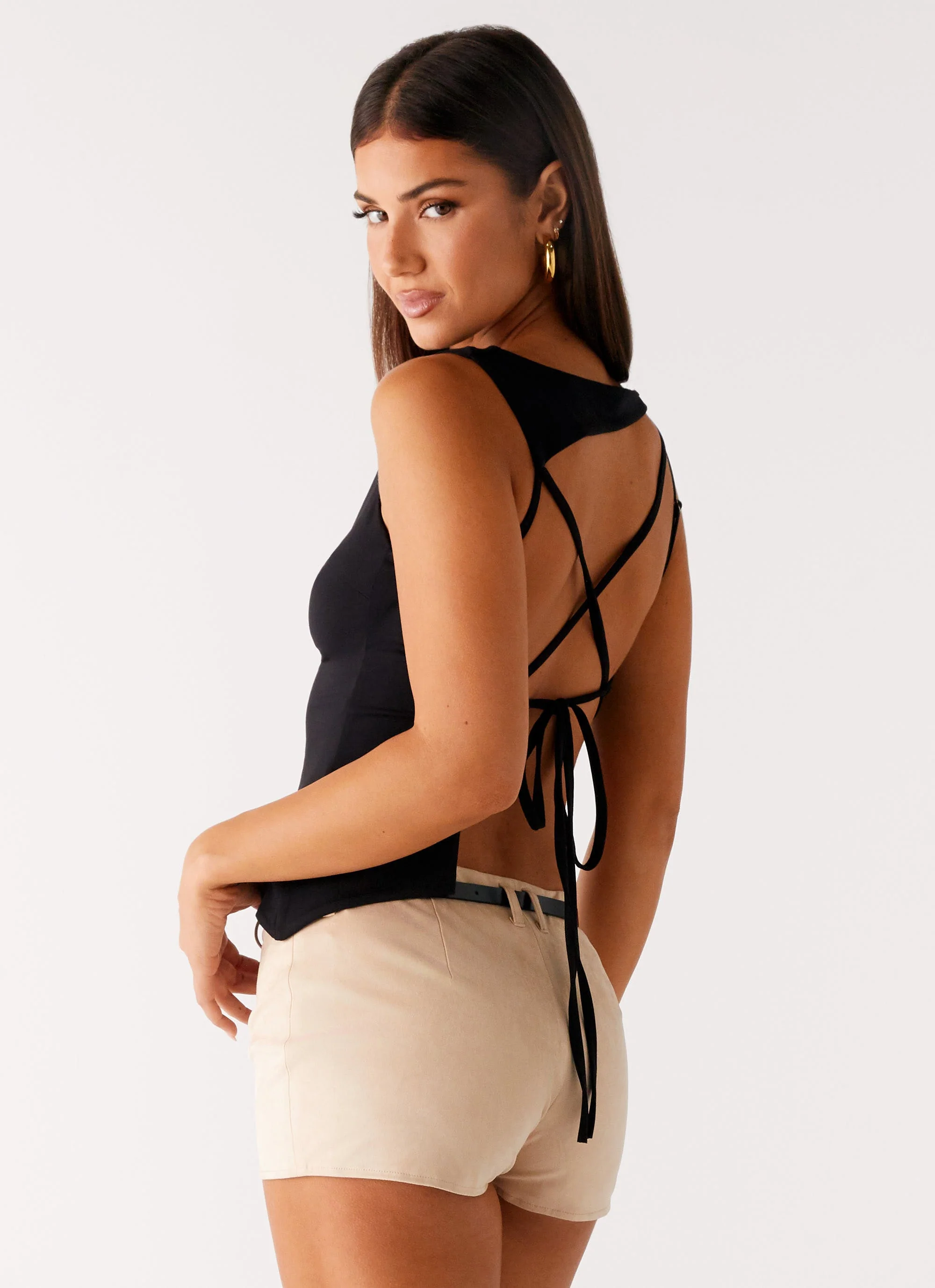 Elevate Tie Back Top - Black - Image 6