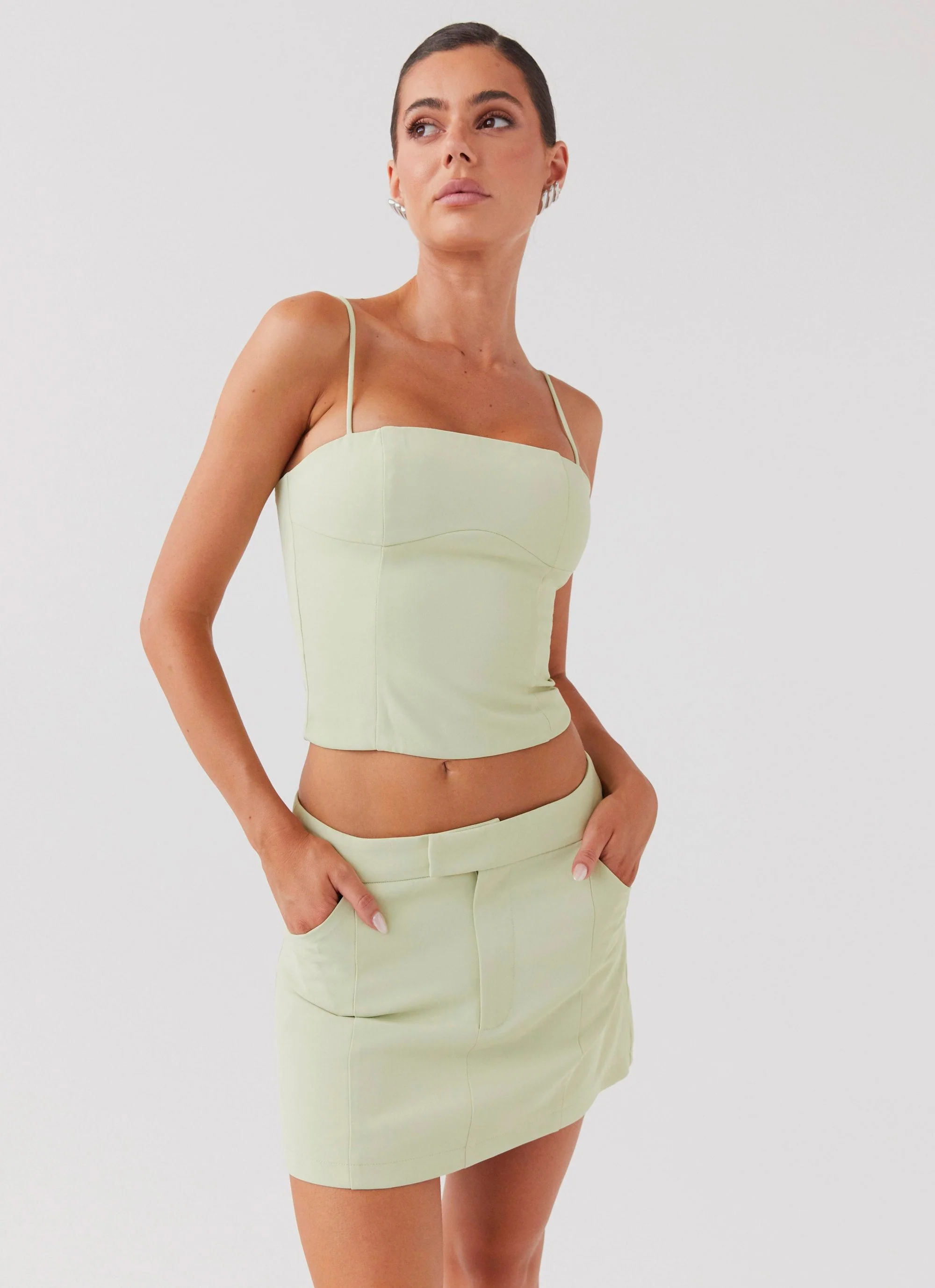 Eliana Suit Mini Skirt - Green Zest - Image 5