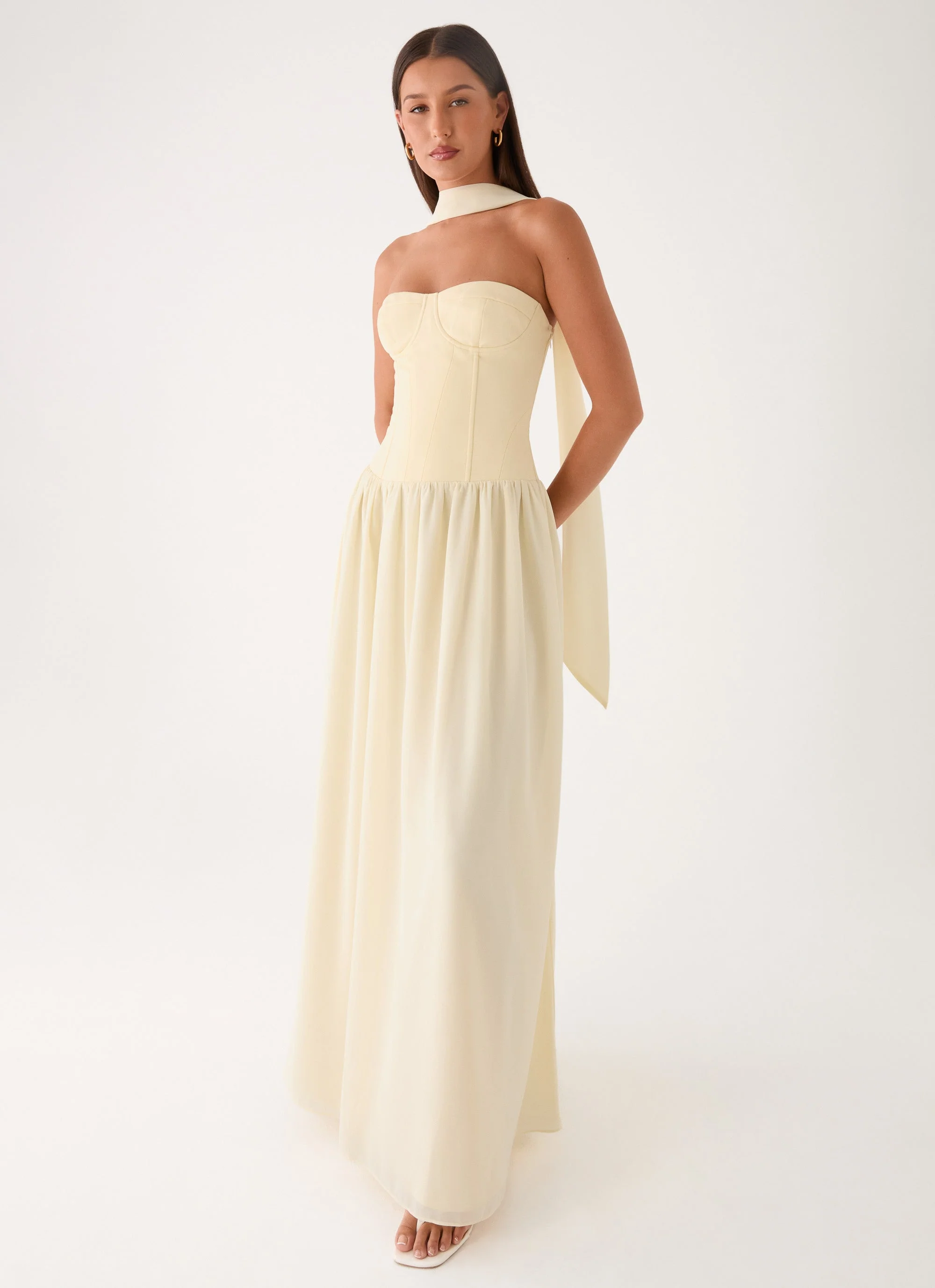Elianah Scarf Maxi Dress - Yellow - Image 7