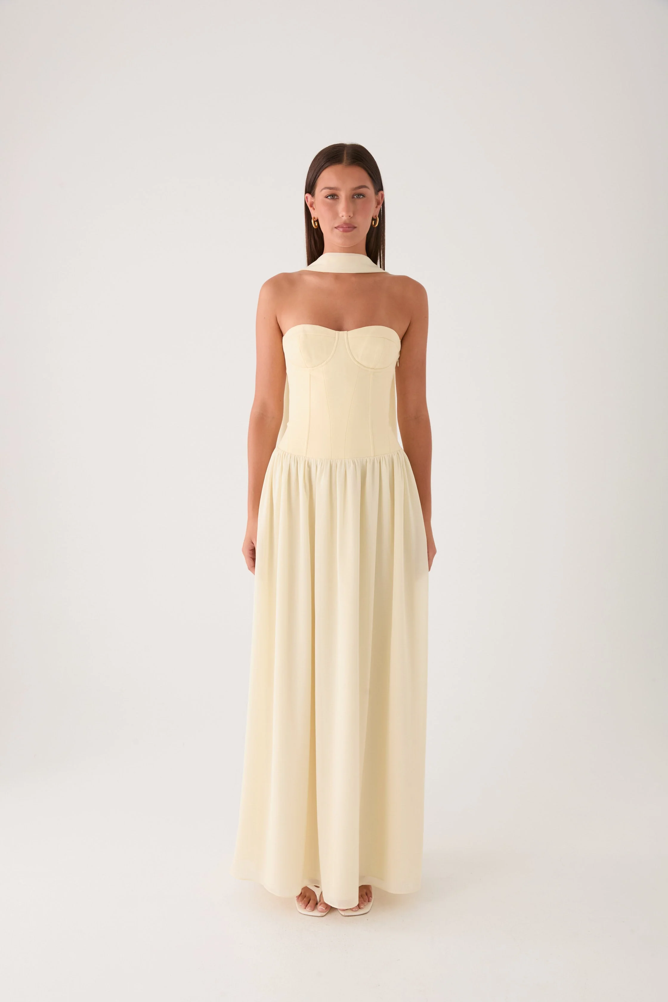 Elianah Scarf Maxi Dress - Yellow - Image 9