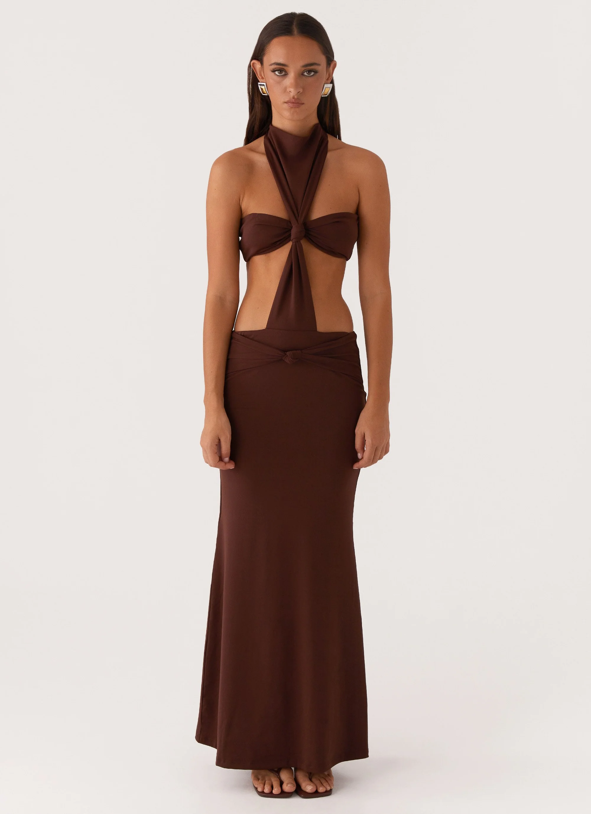 Elinor Maxi Dress - Chocolate - Image 2